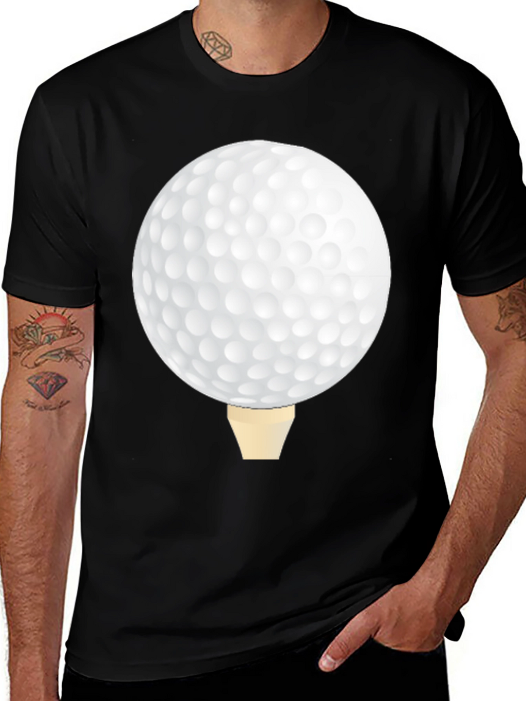 Golf Ball Tee Black T-Shirt