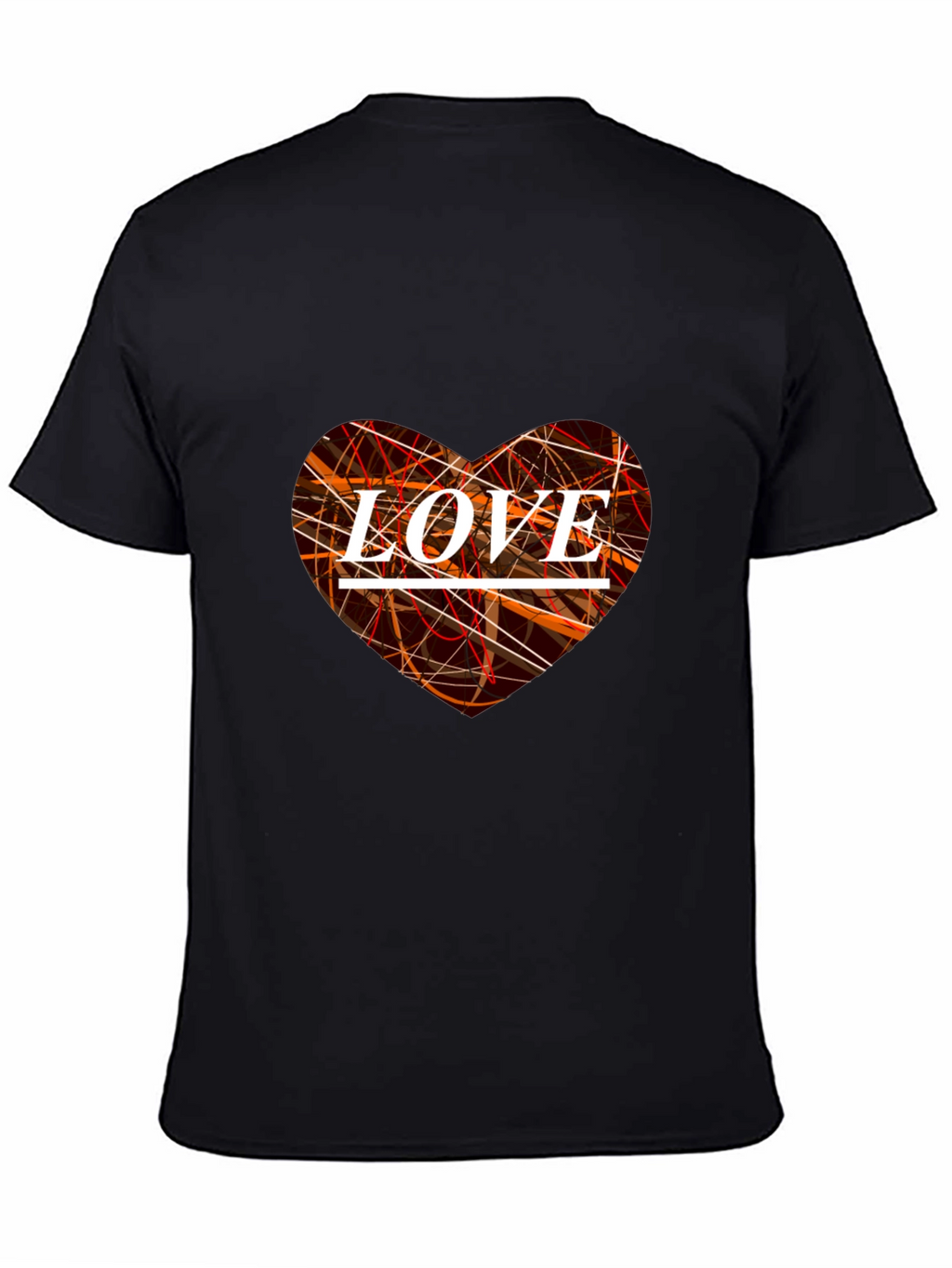 Love Heart Graphic Print Black T-Shirt