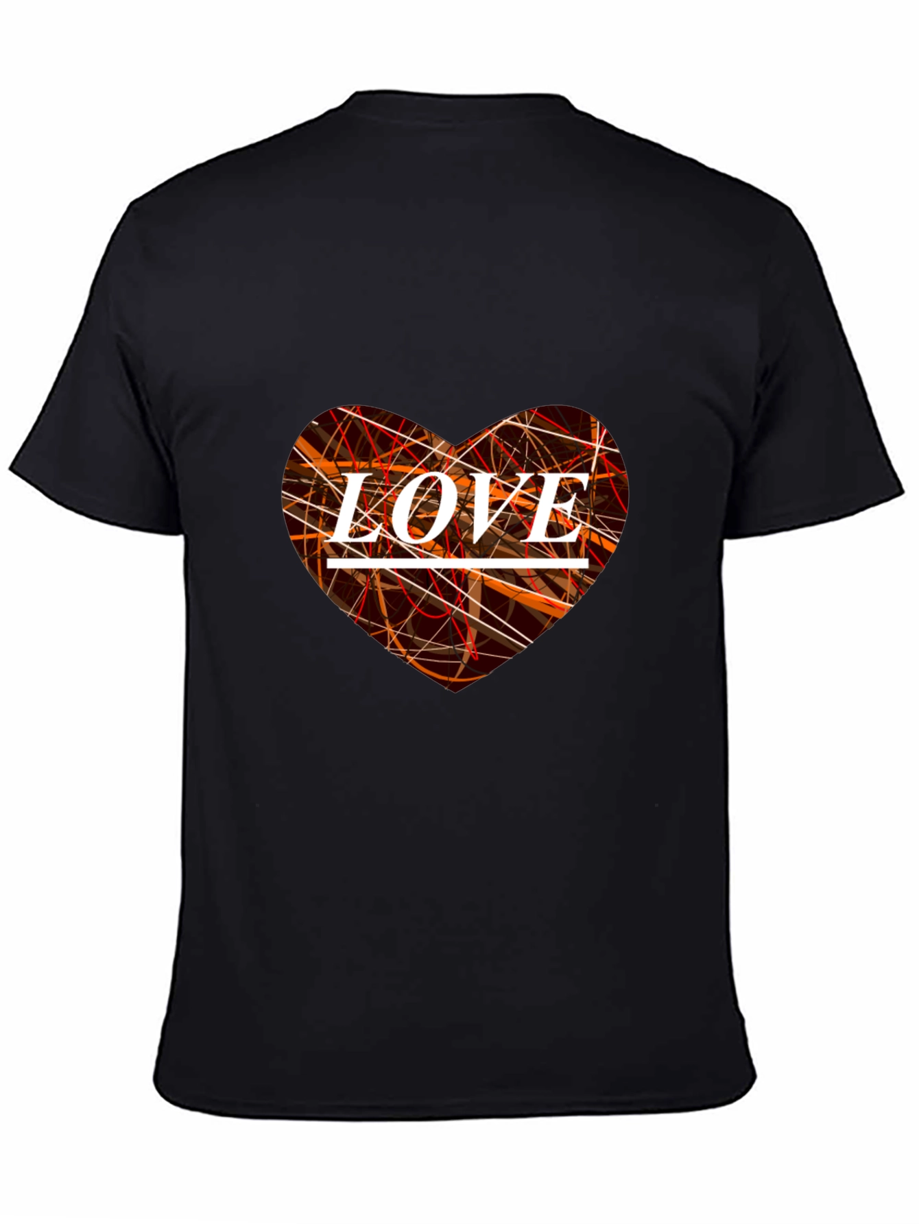 Love Heart Graphic Print Black T-Shirt