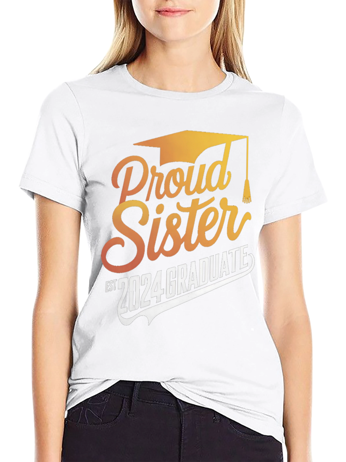 Proud Sister 2024 Graduate Black T-Shirt