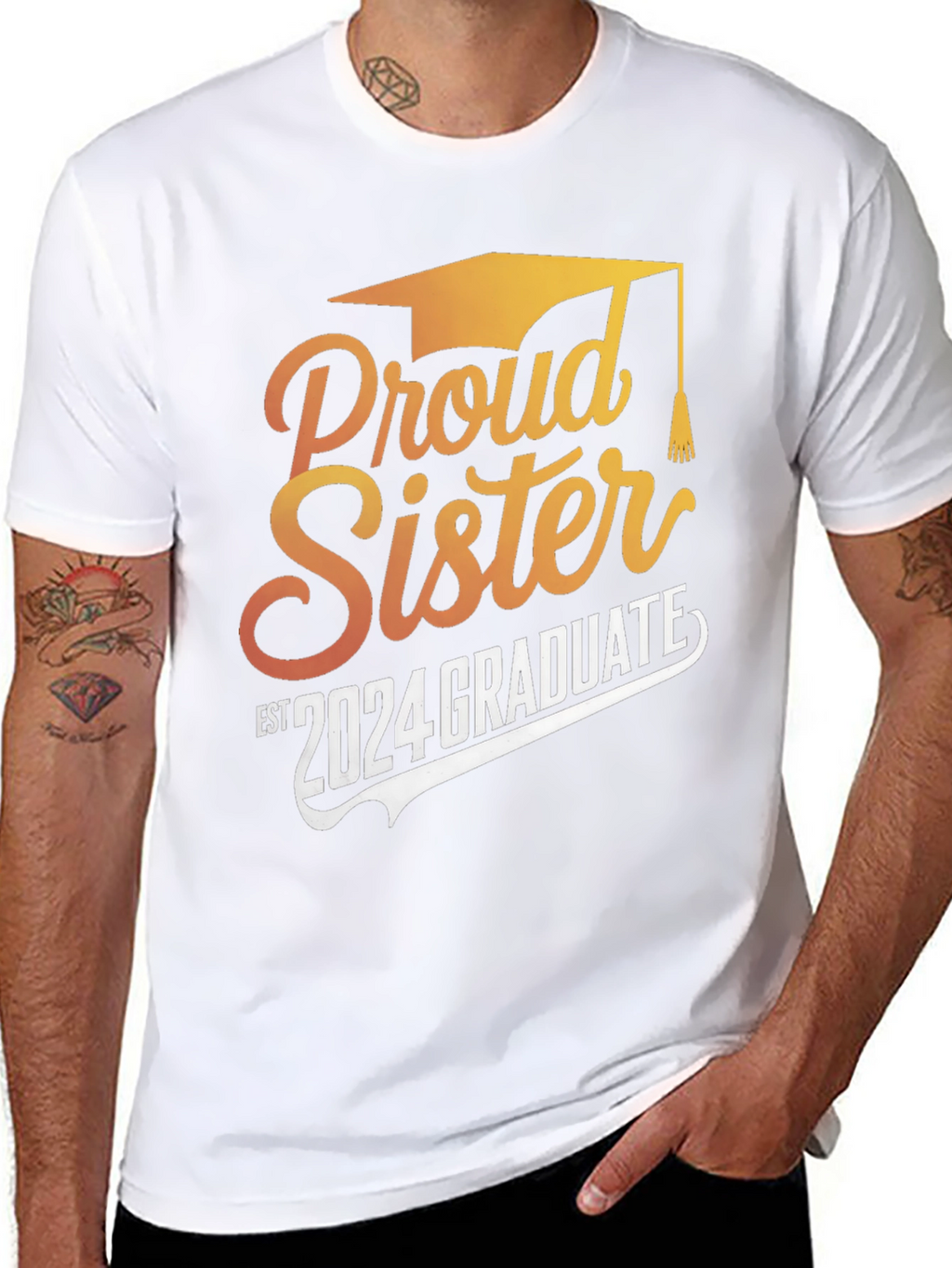 Proud Sister 2024 Graduate Black T-Shirt