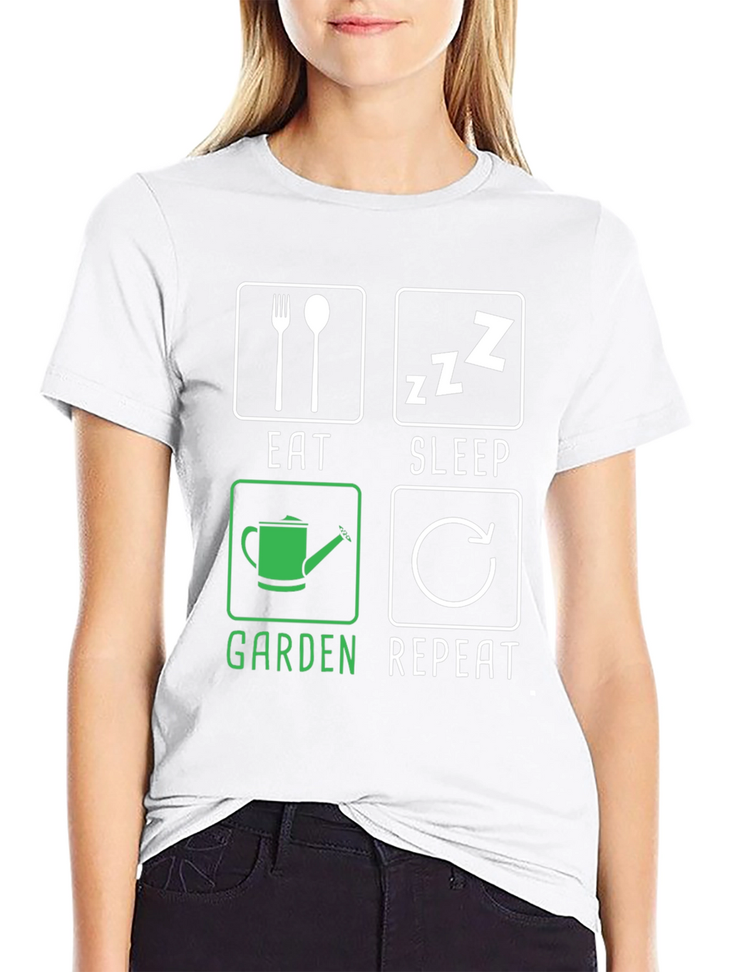 Eat Sleep Garden Repeat Black T-Shirt