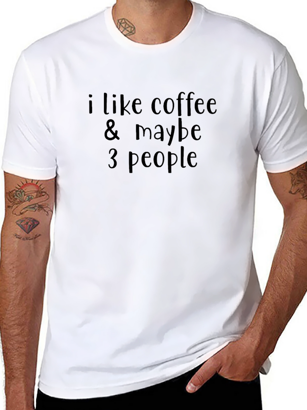 Coffee & Maybe 3 People Black Graphic Tee