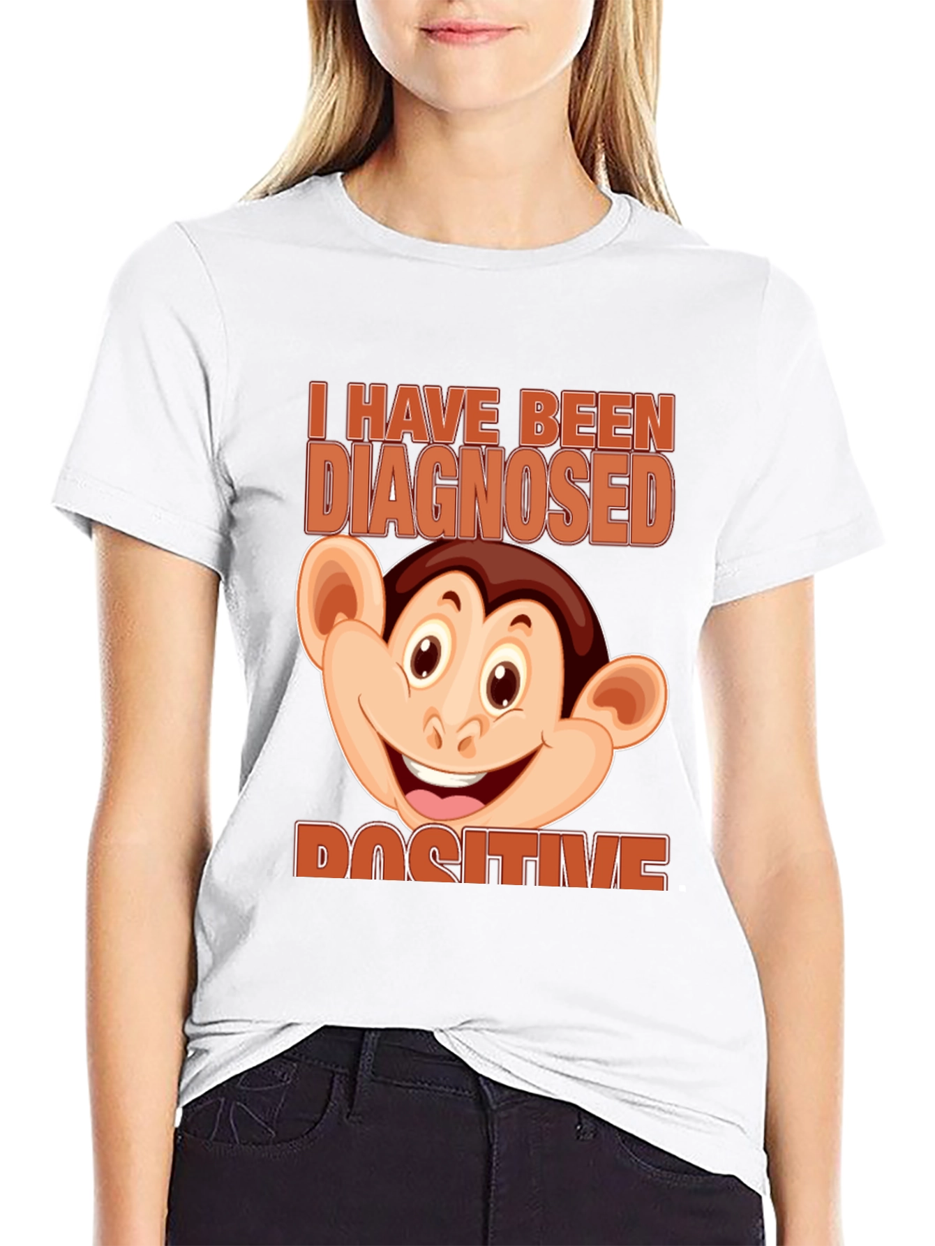 Diagnosed Positive Monkey Graphic T-Shirt