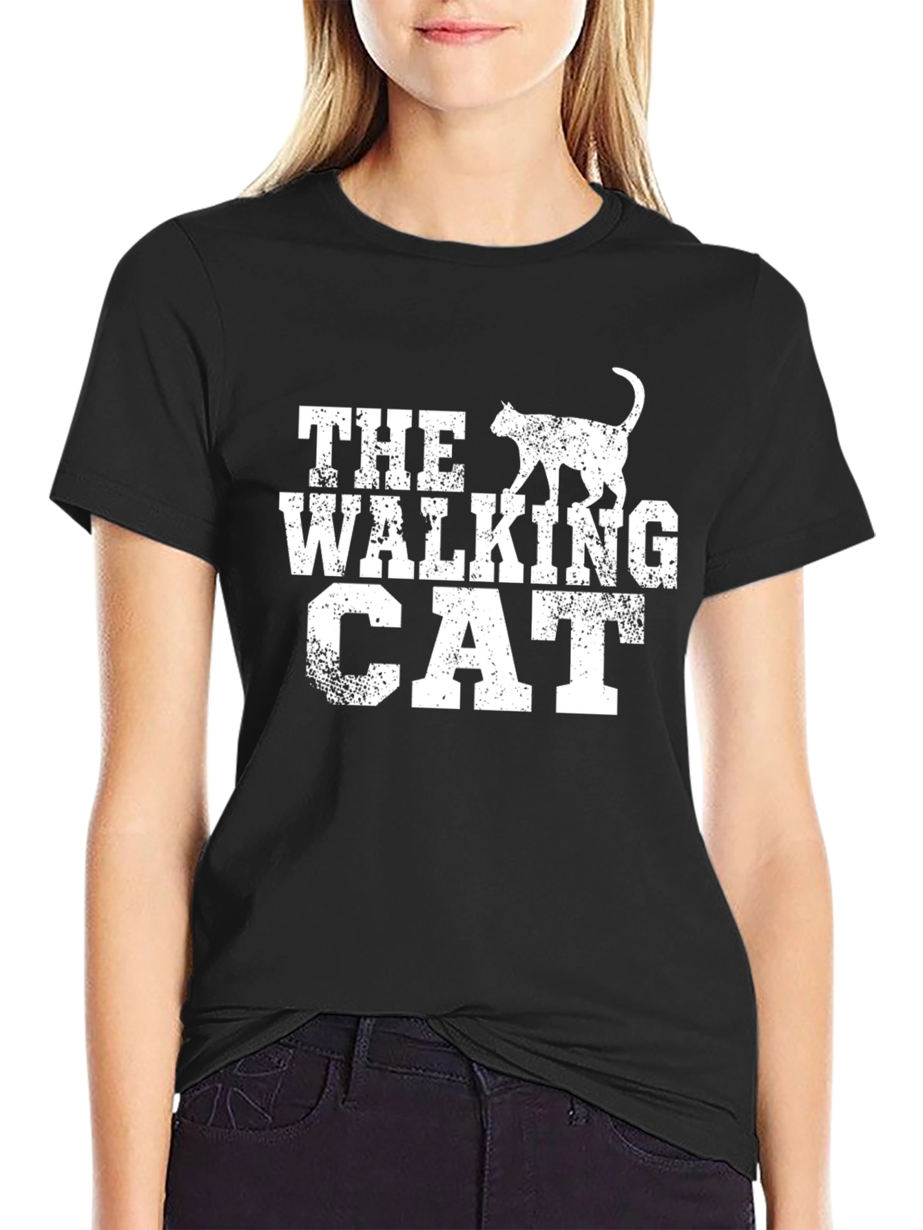 The Walking Cat Black T-Shirt