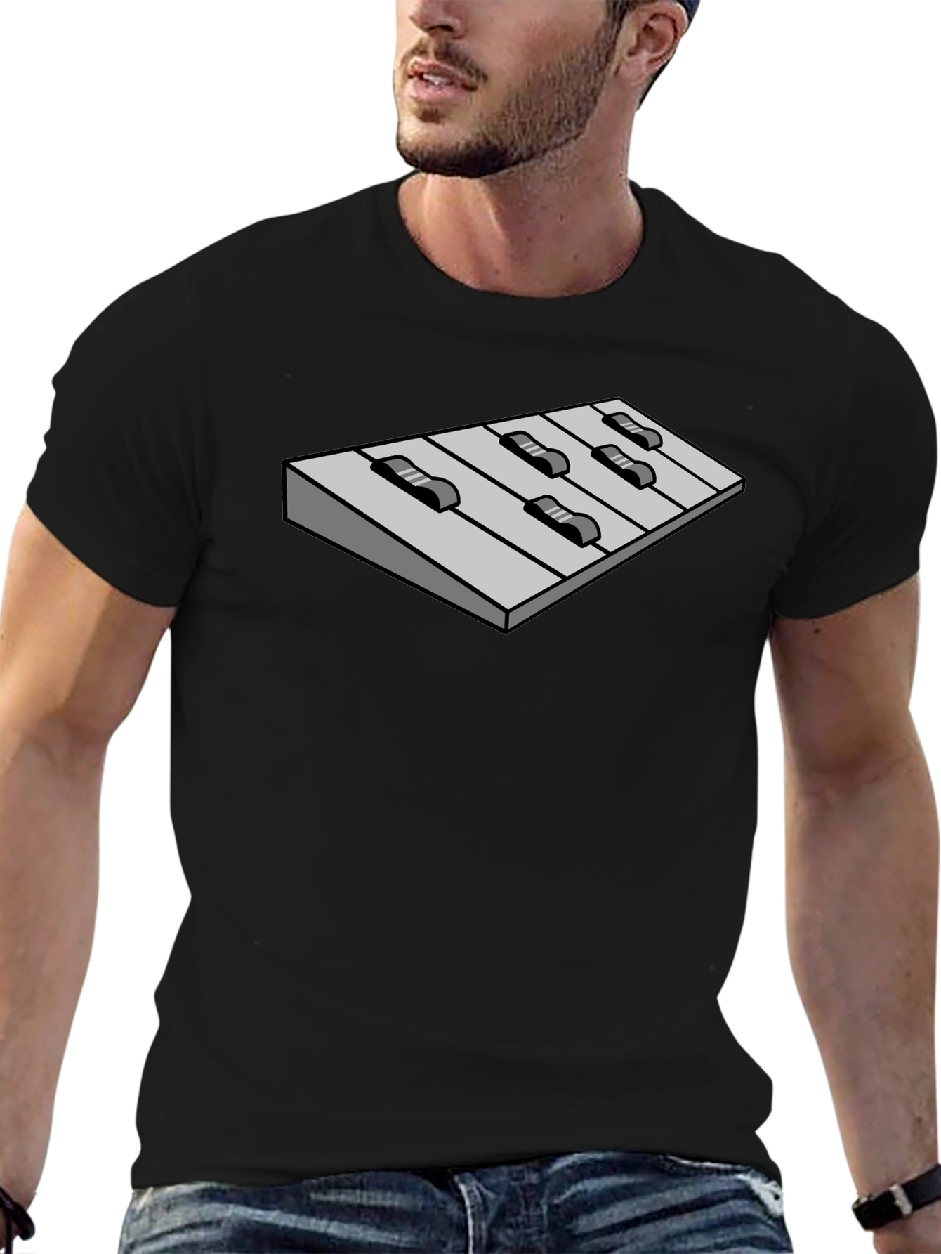 Keyboard Tee - Music Lovers Black Cotton T-Shirt