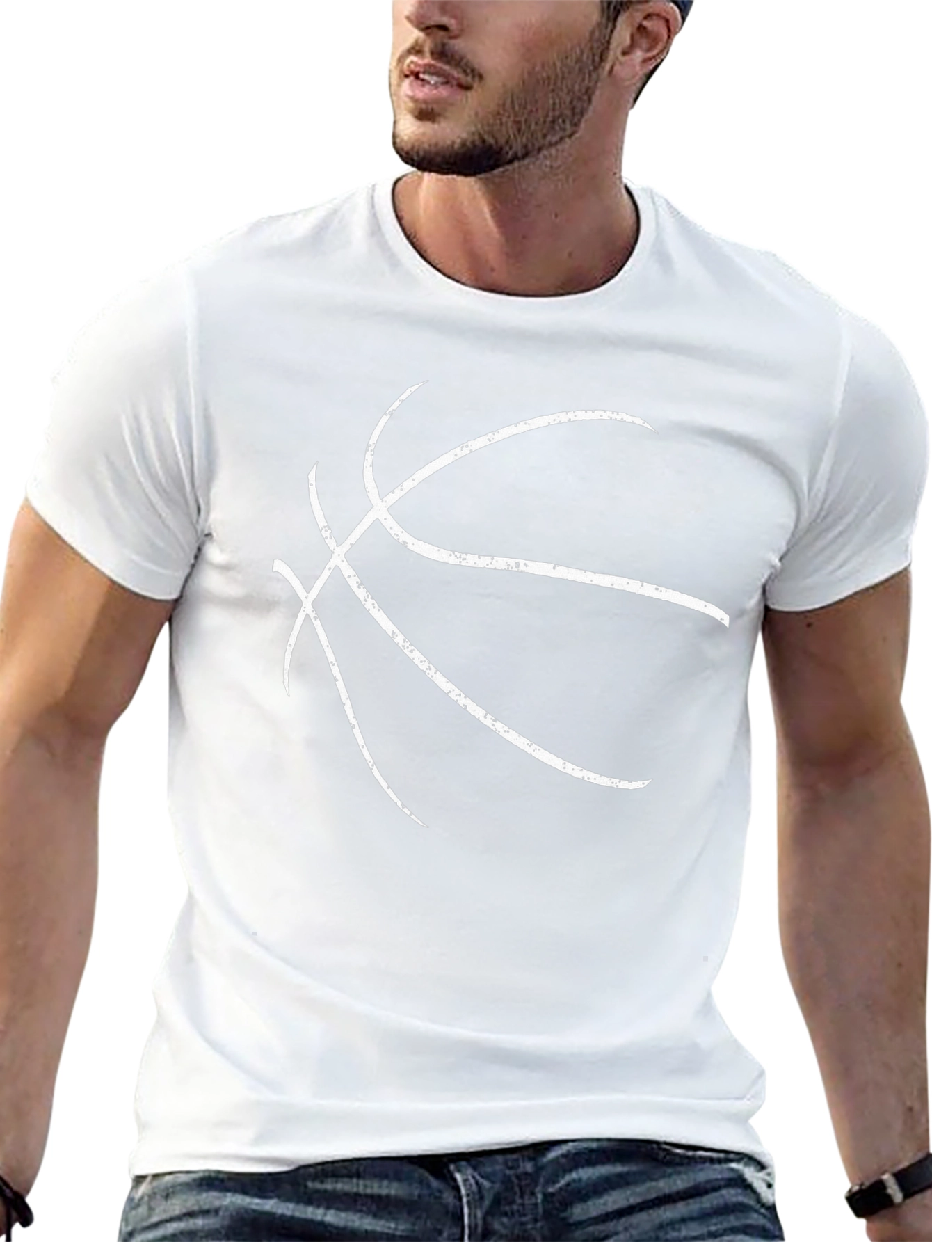 Basketball Graphic Tee - Black Cotton T-Shirt