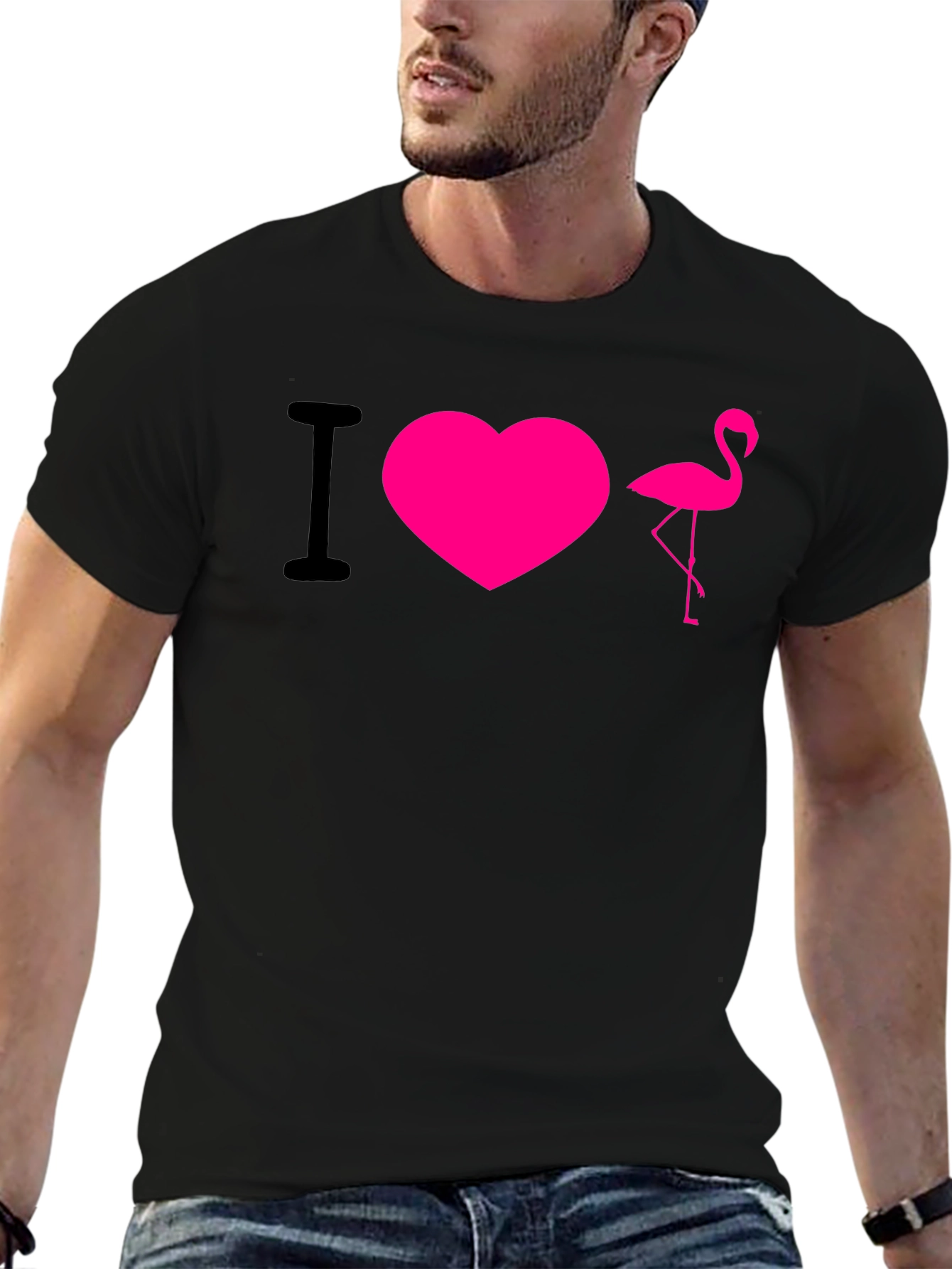 I Love Flamingos T-Shirt - Hot Pink Design