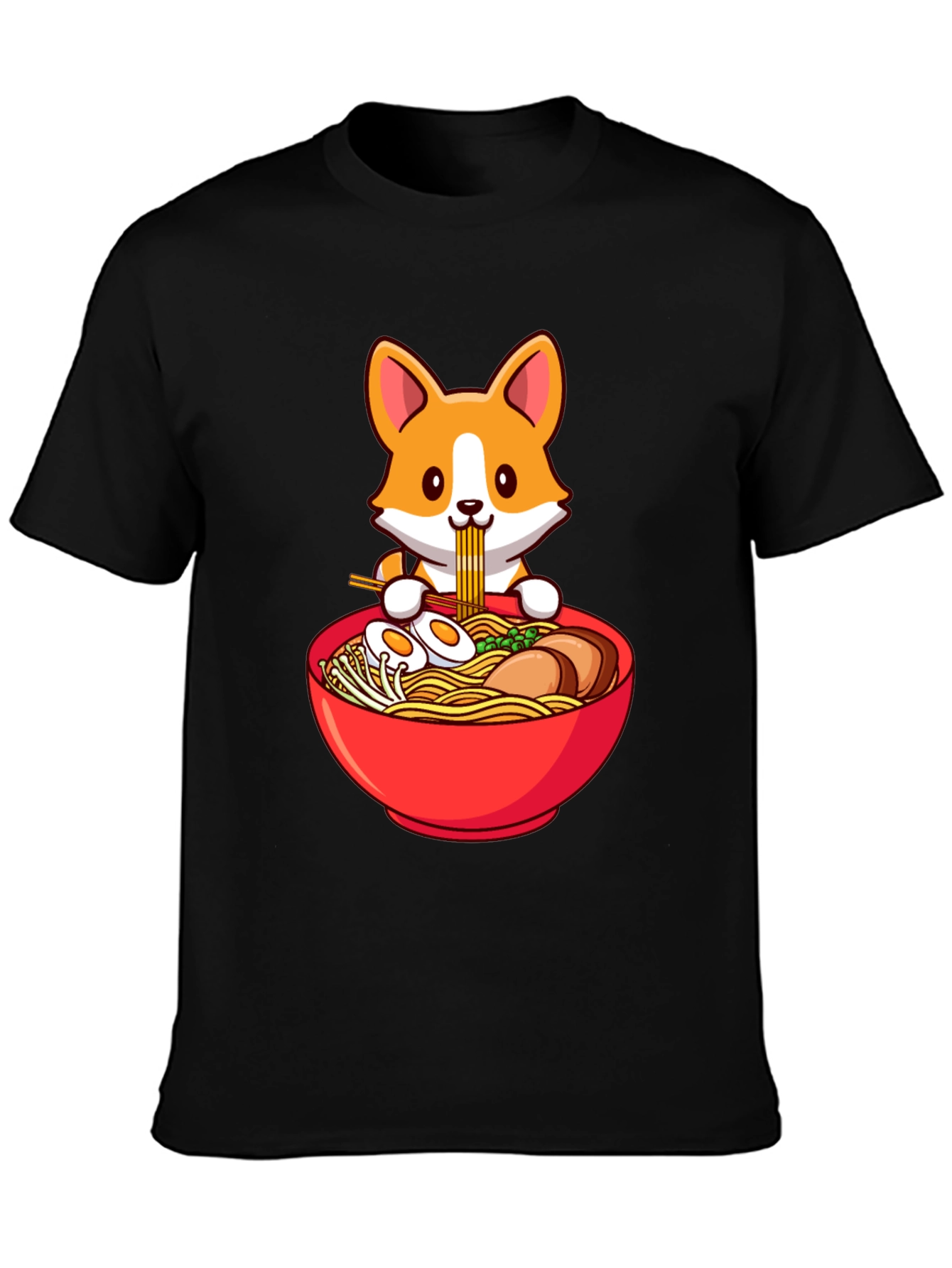 Corgi Ramen T-Shirt - Cute Noodle Lover Tee