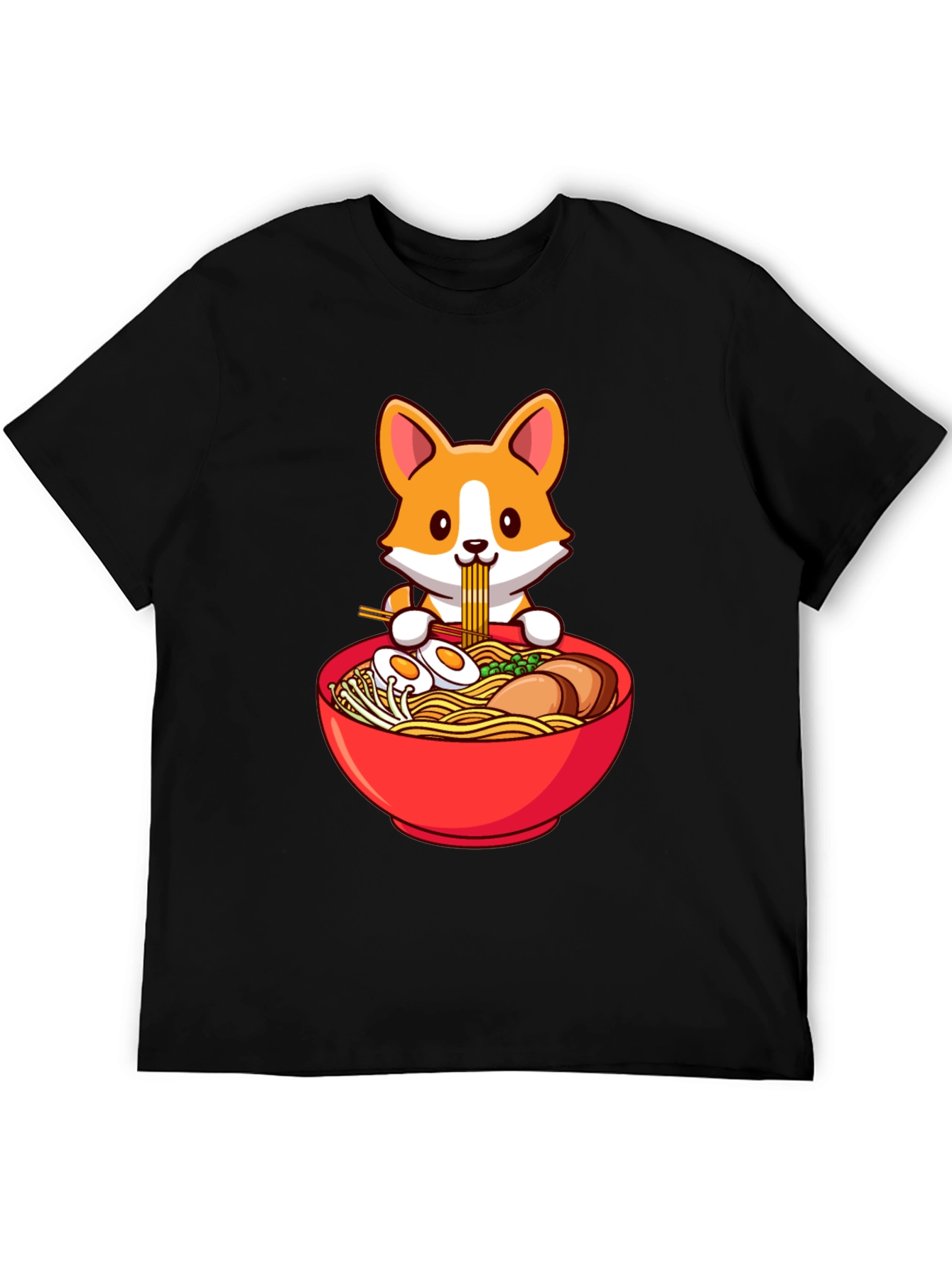 Corgi Ramen T-Shirt - Cute Noodle Lover Tee