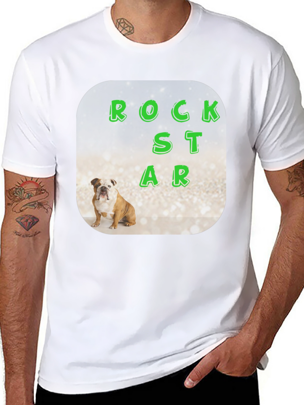Rockstar Bulldog Graphic Tee - Mens Black T-Shirt