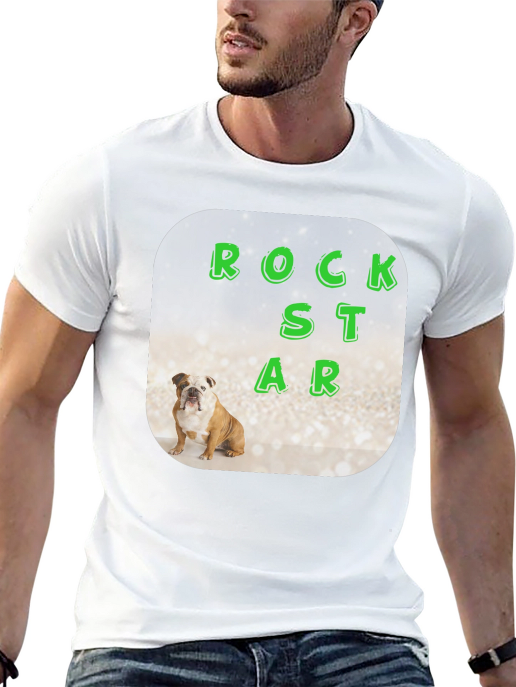 Rockstar Bulldog Graphic Tee - Mens Black T-Shirt