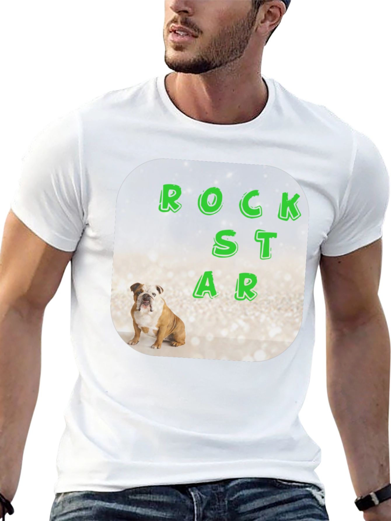 Rockstar Bulldog Graphic Tee - Mens Black T-Shirt