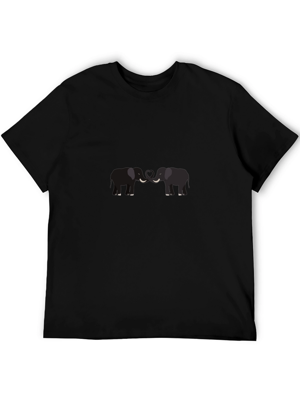 Elephant T-Shirt - Black Cotton Blend Graphic Tee