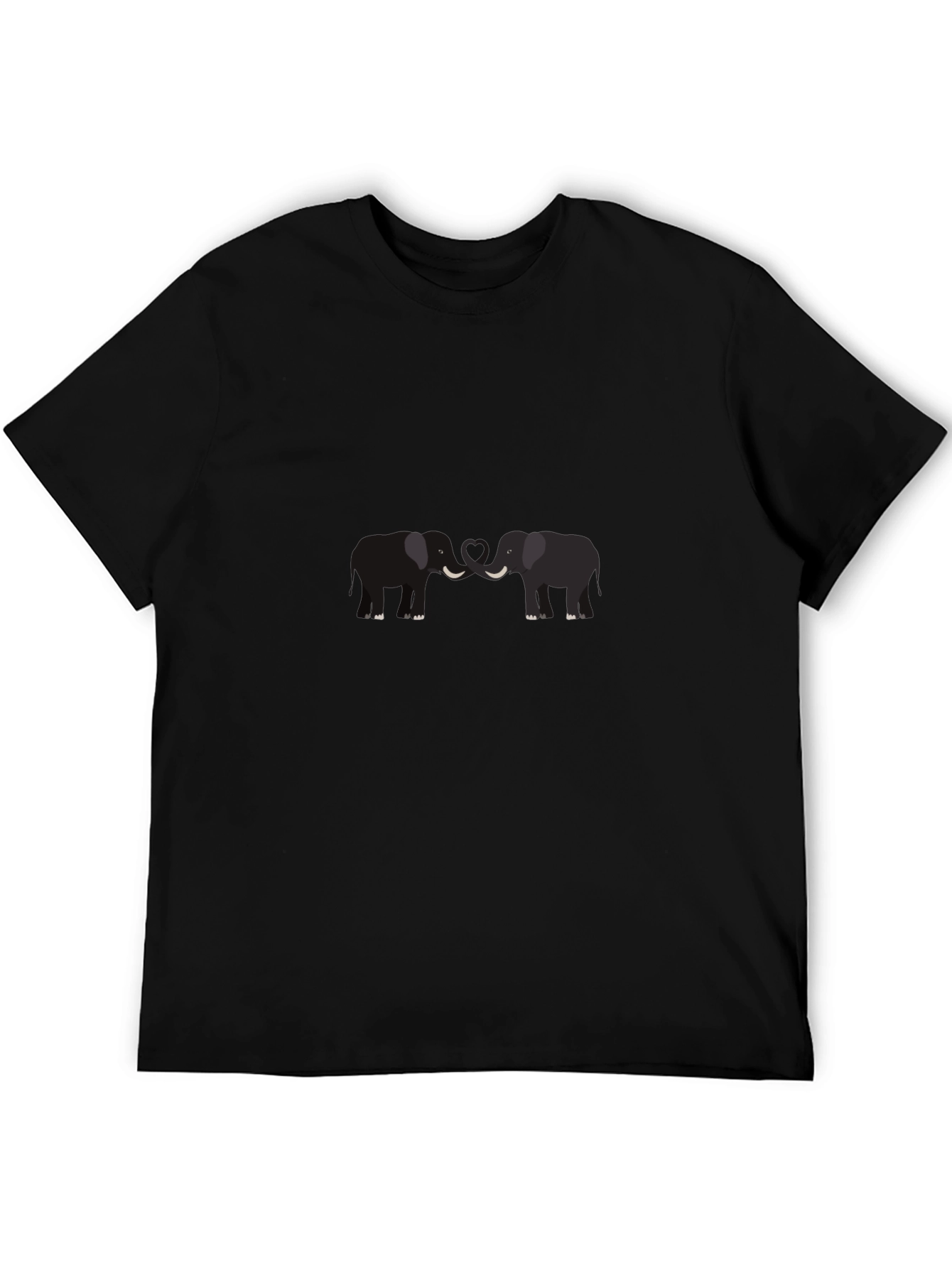 Elephant T-Shirt - Black Cotton Blend Graphic Tee