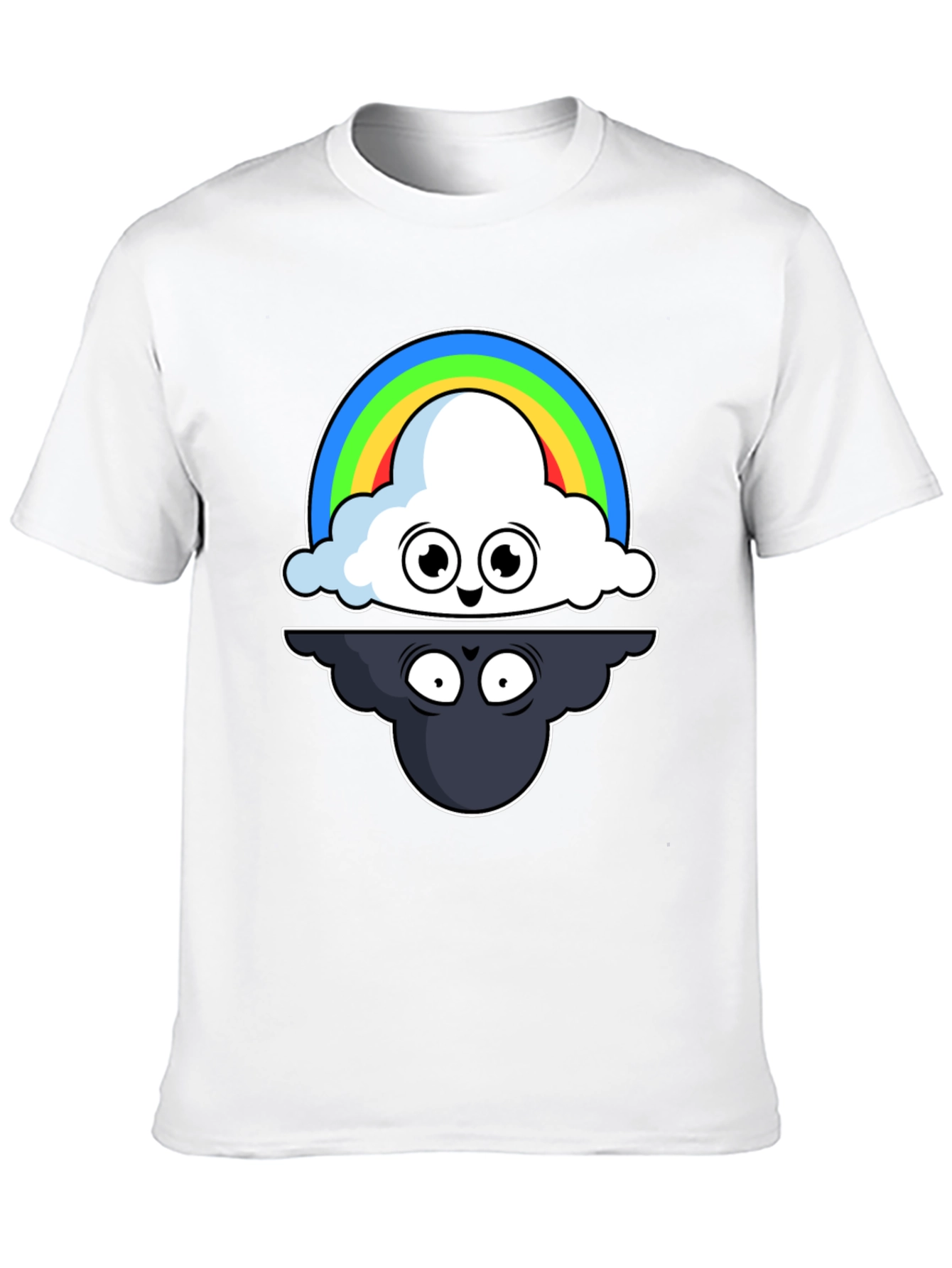 Cloud Rainbow T-Shirt: Optimistic and Shadowy Design