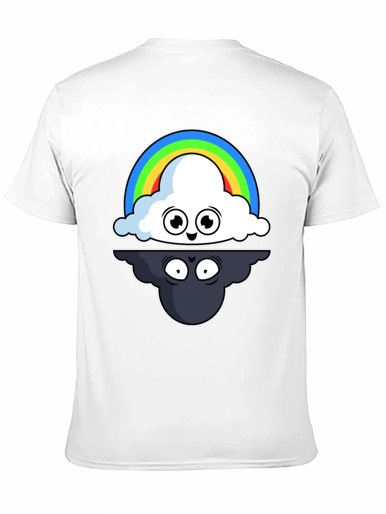 Cloud Rainbow T-Shirt: Optimistic and Shadowy Design