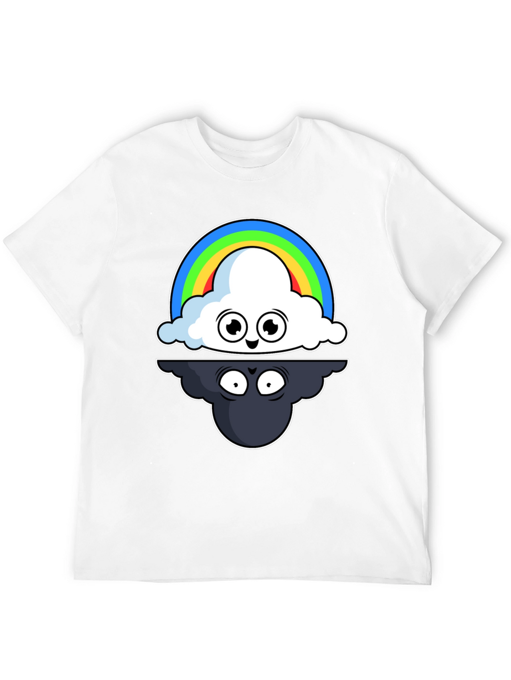 Cloud Rainbow T-Shirt: Optimistic and Shadowy Design