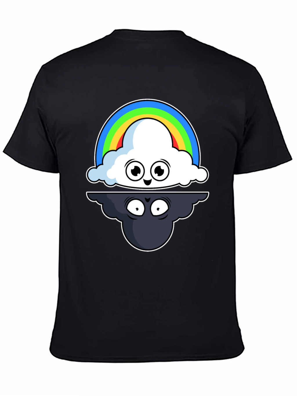 Cloud Rainbow T-Shirt: Optimistic and Shadowy Design