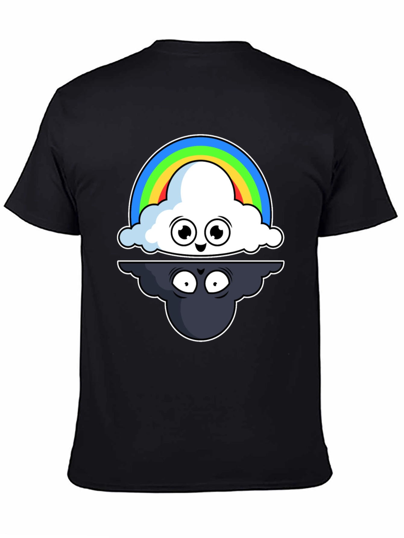 Cloud Rainbow T-Shirt: Optimistic and Shadowy Design