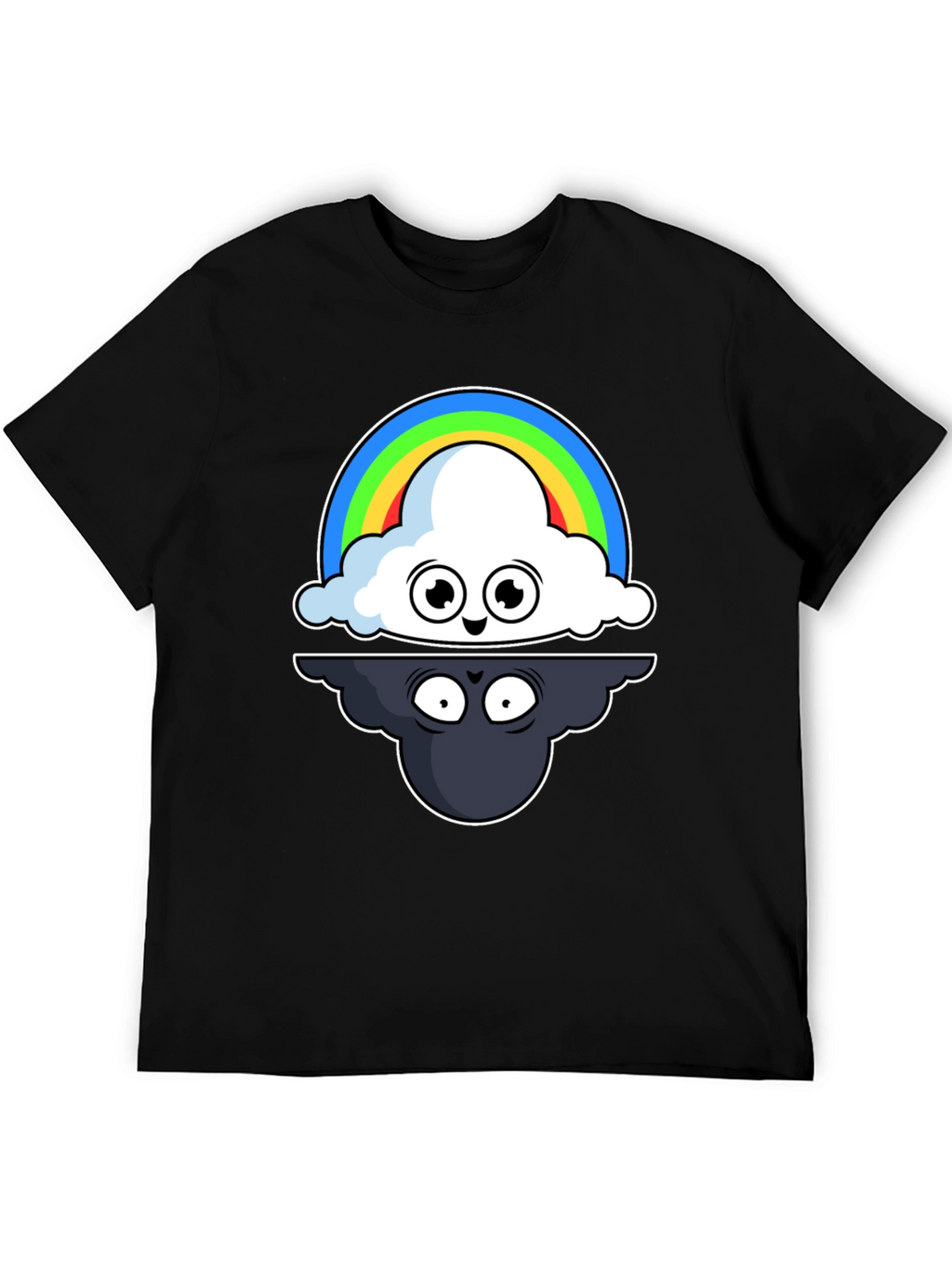 Cloud Rainbow T-Shirt: Optimistic and Shadowy Design