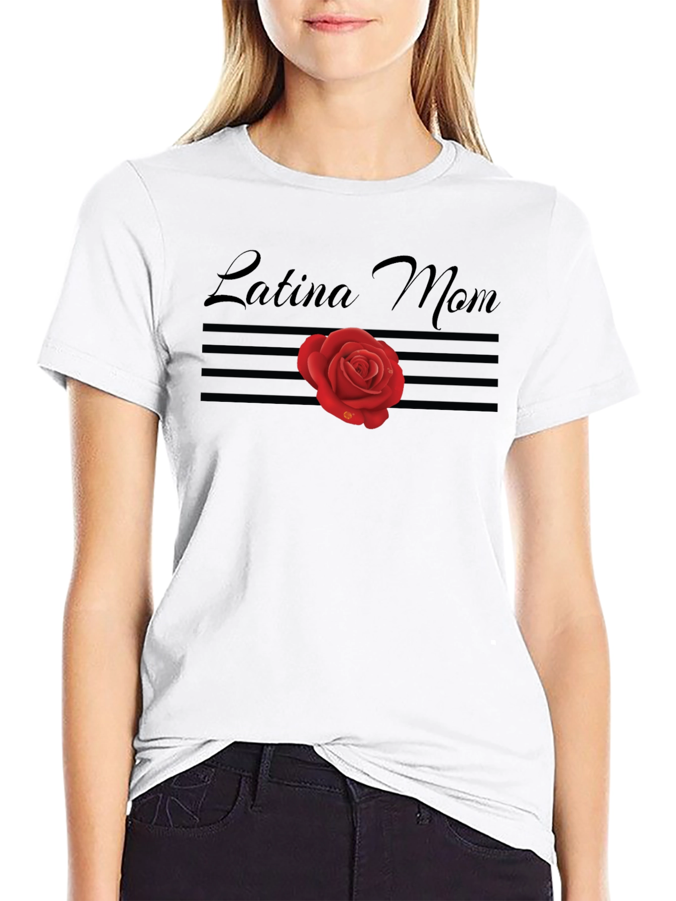 Latina Mom Rose Graphic Tee - Stylish Comfort