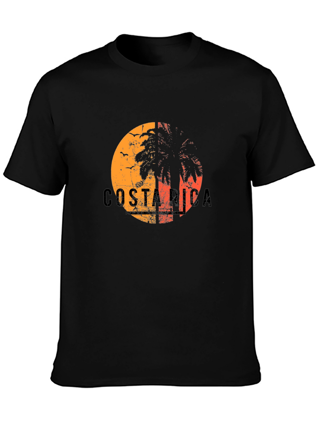 Costa Rica Sunset Palm Tree Graphic Tee