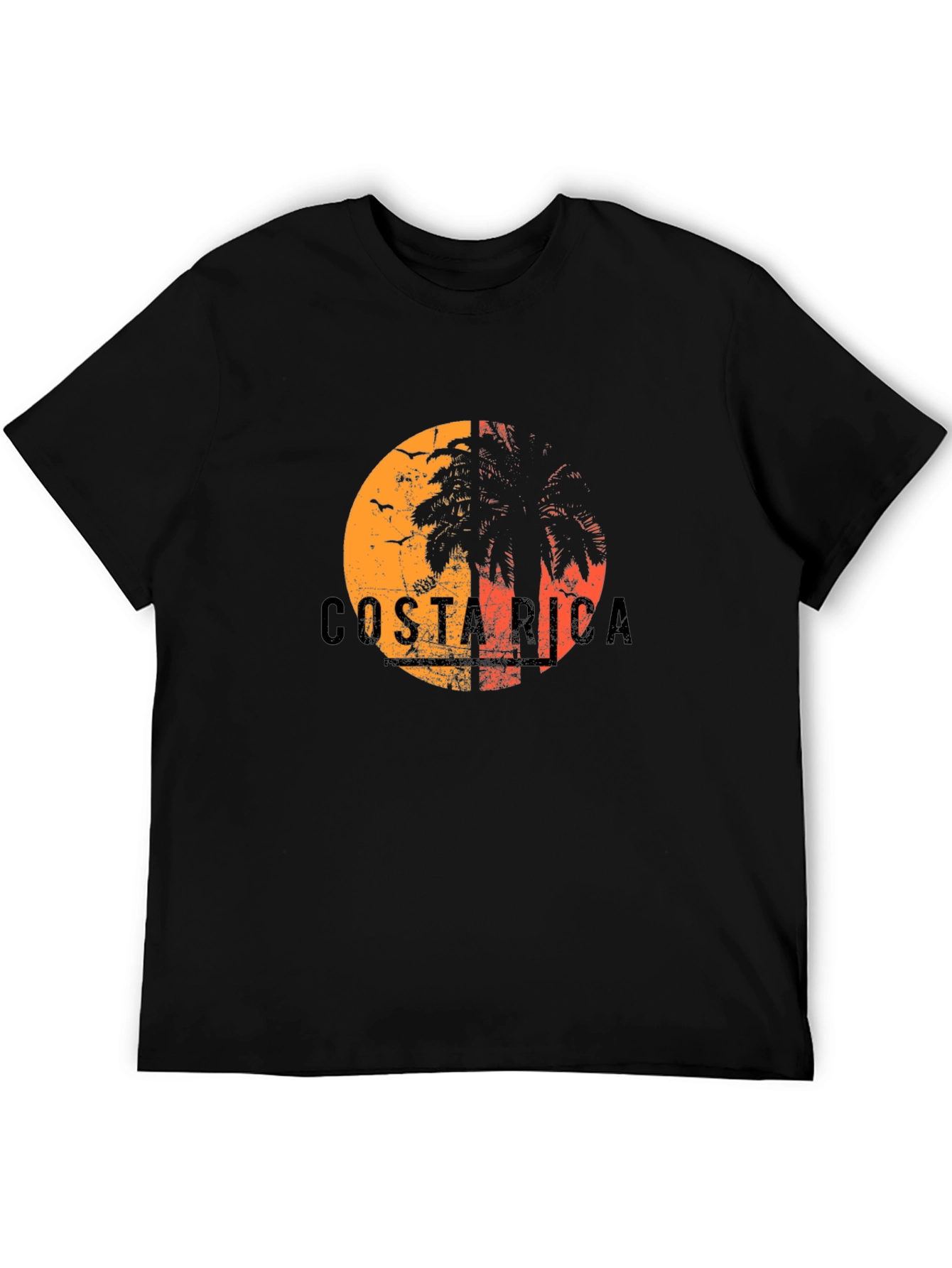 Costa Rica Sunset Palm Tree Graphic Tee