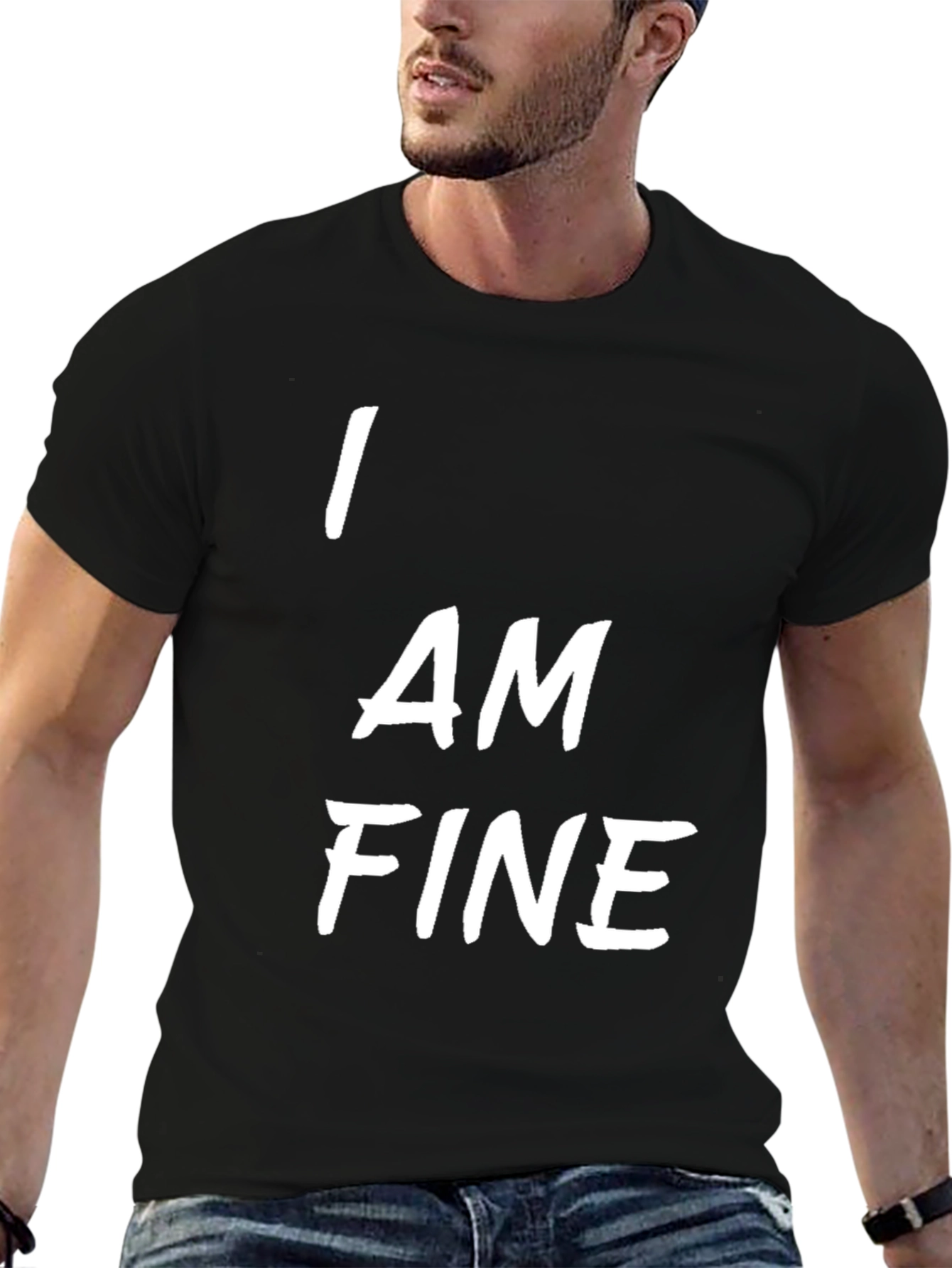 Im Fine Black T-Shirt - Statement Tee