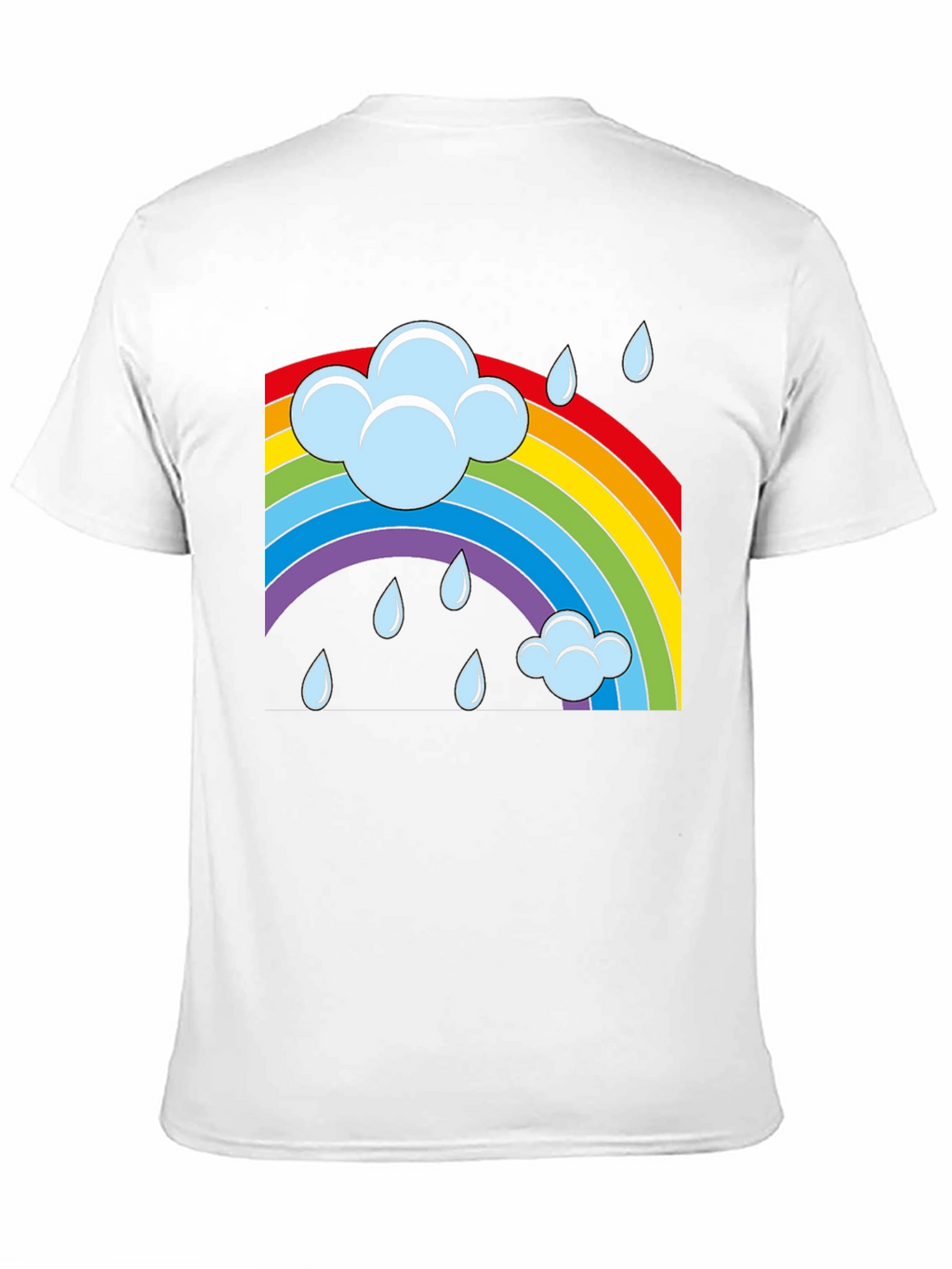 Rainbow Cloud Rain Graphic T-Shirt - Soft Cotton Blend