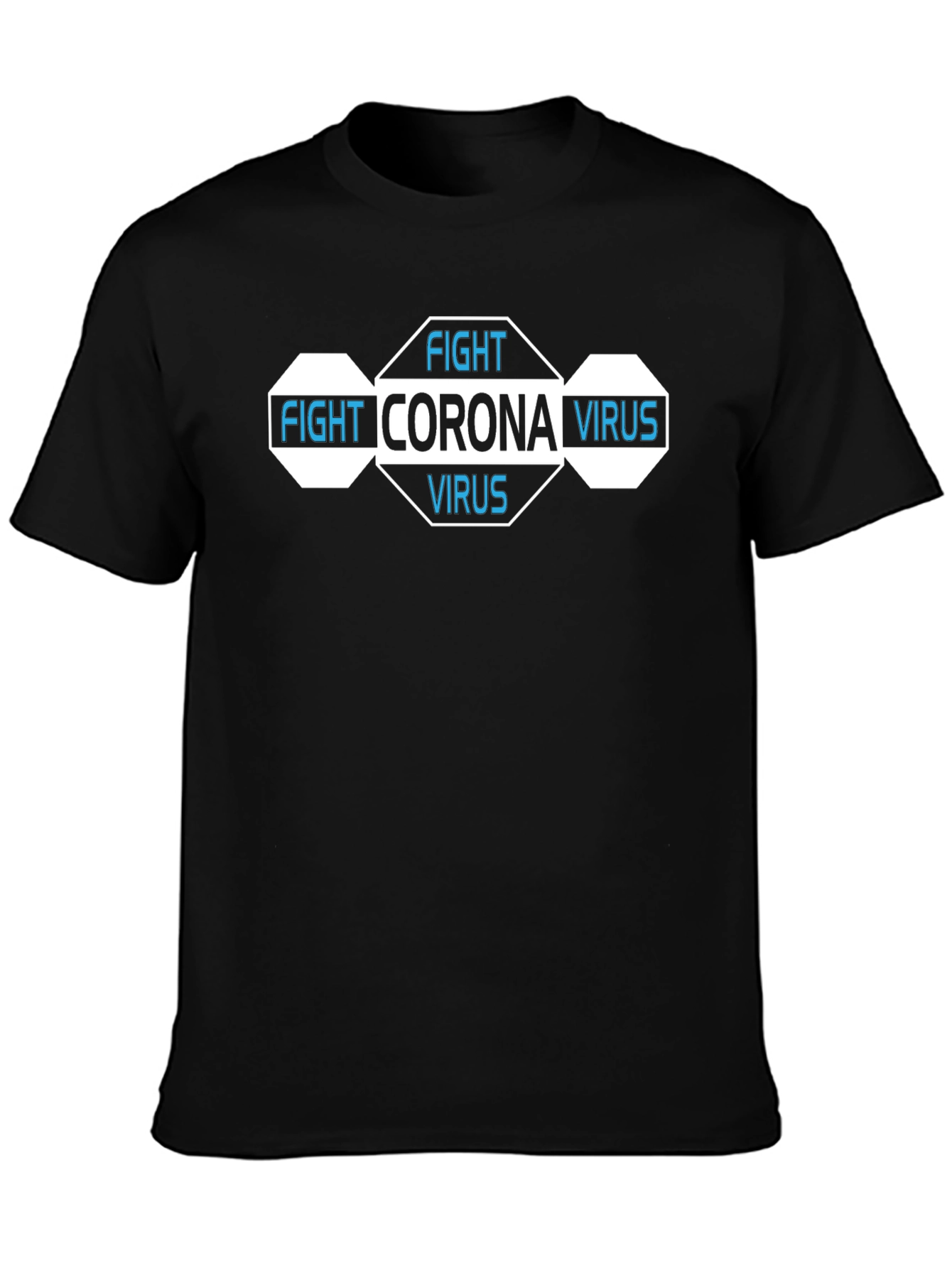 Fight Corona Virus Black Graphic T-Shirt