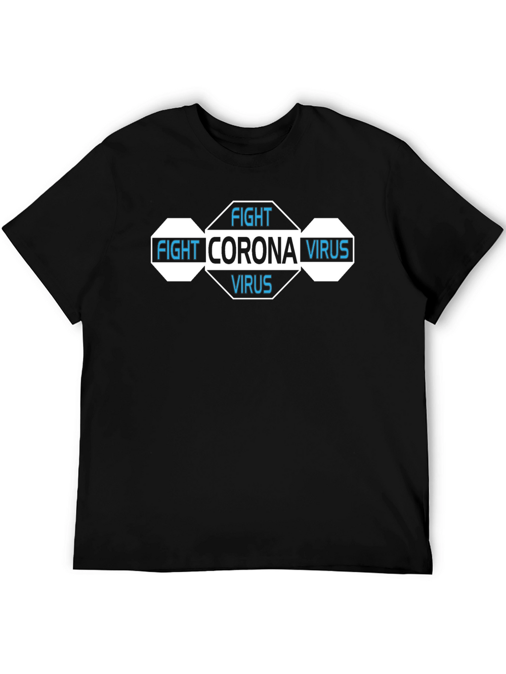 Fight Corona Virus Black Graphic T-Shirt