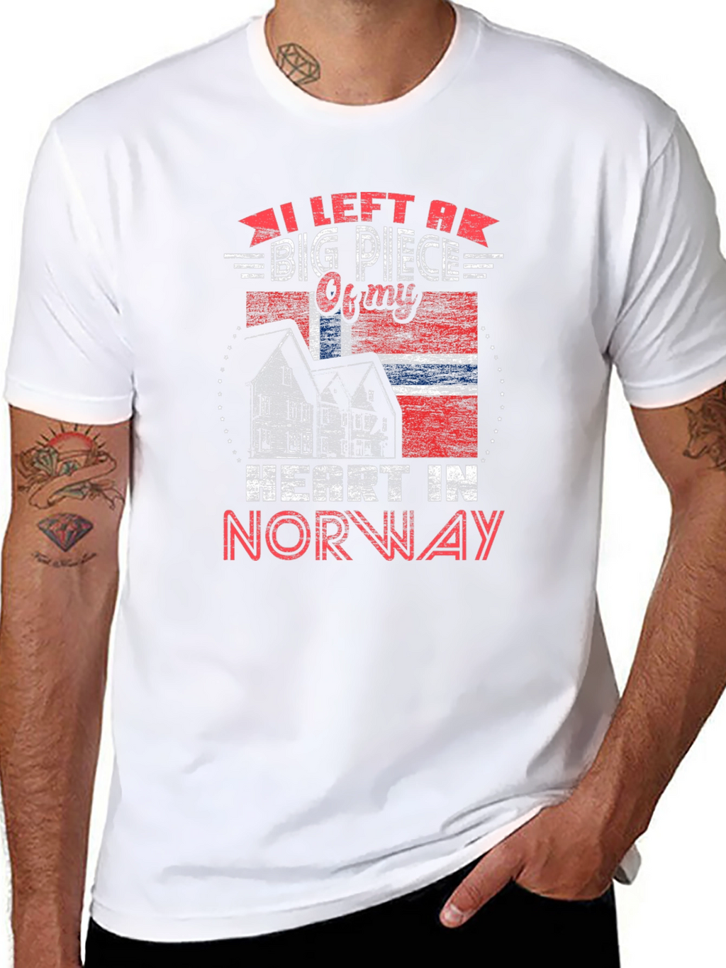 Norway Heart T-Shirt Norway Flag Tee