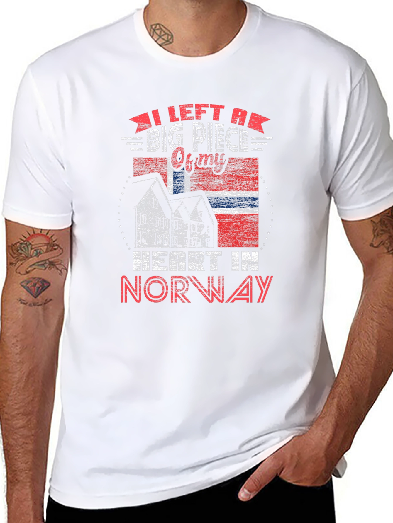 Norway Heart T-Shirt Norway Flag Tee