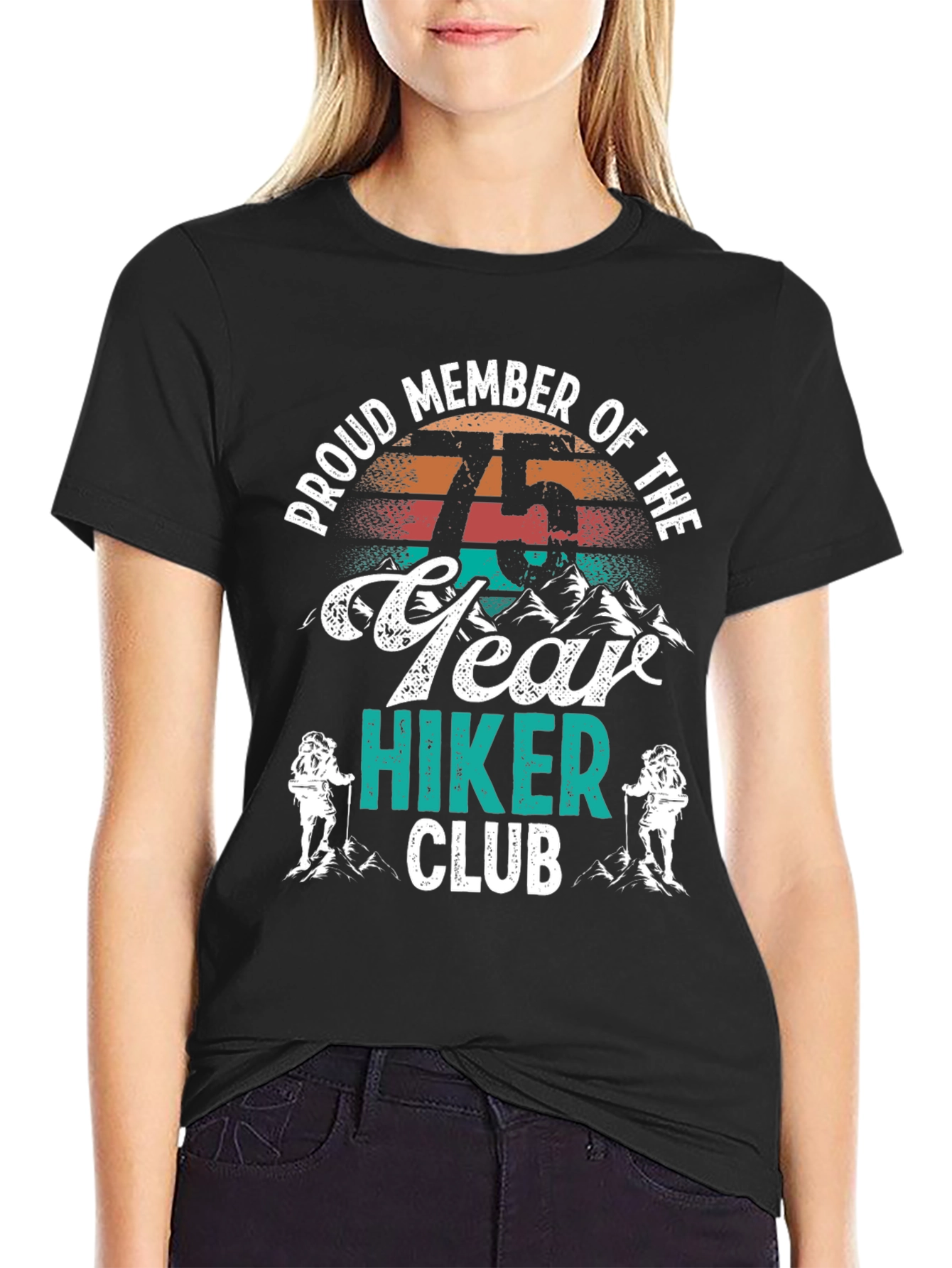 75 Year Hiker Club T-Shirt: Proud Member Vintage Tee