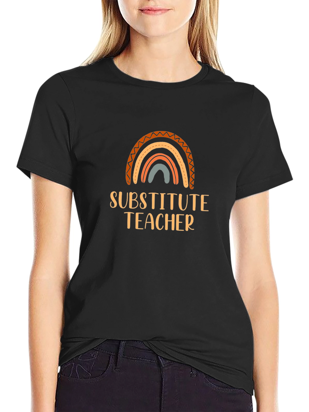 Substitute Teacher Rainbow Graphic Tee