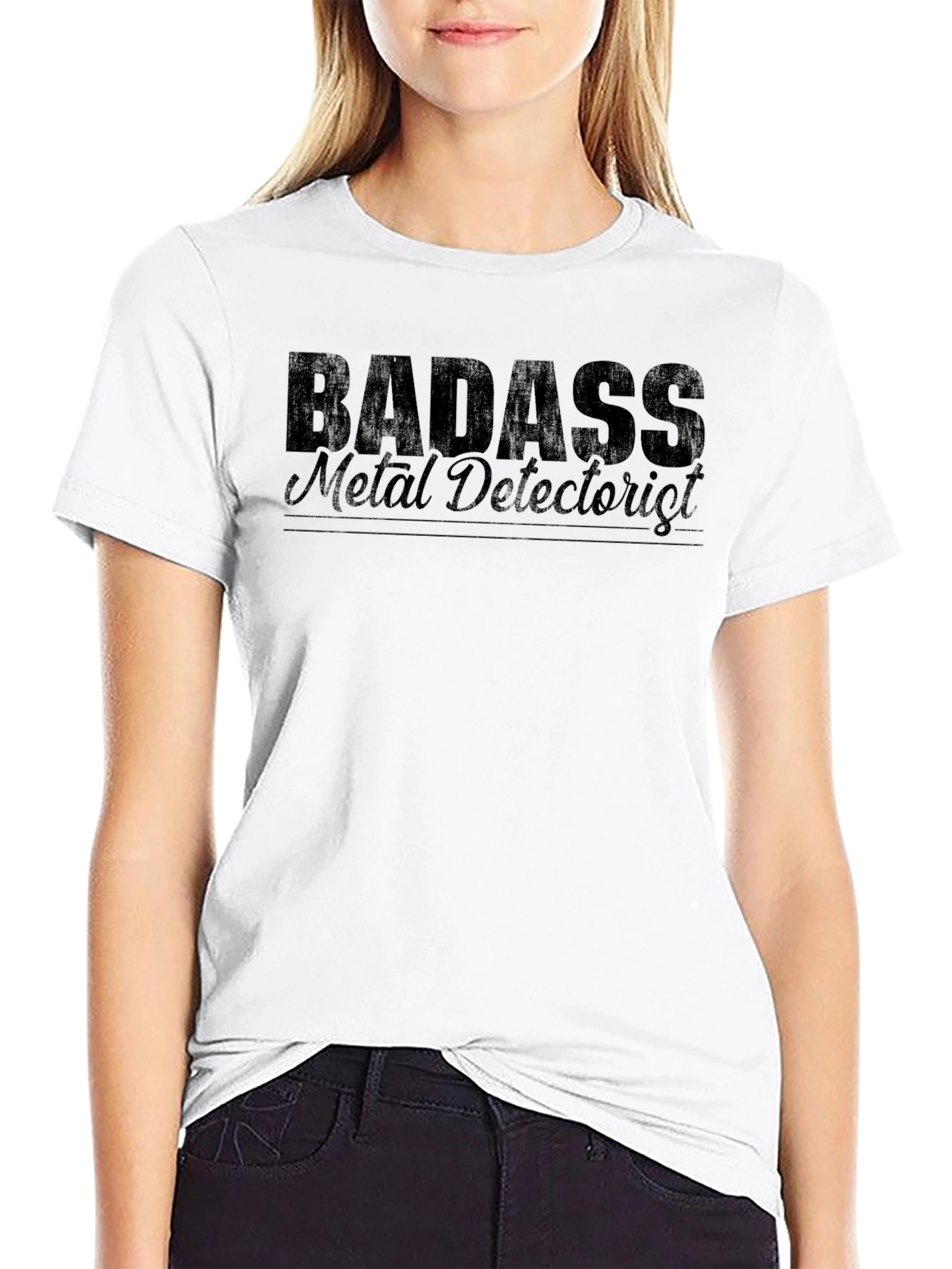 Badass Metal Detectorist Black T-Shirt