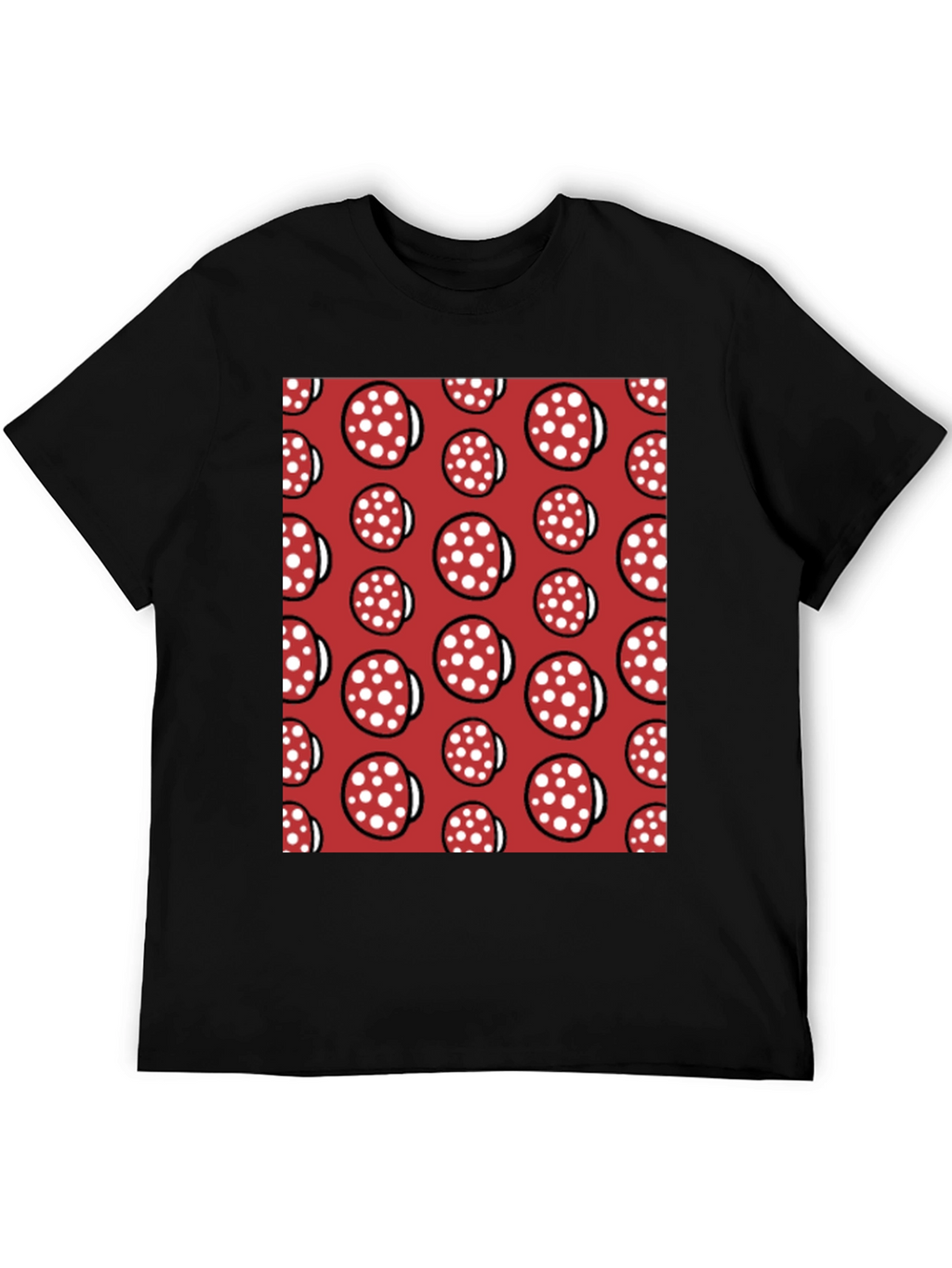 Novelty Salami Pattern Black T-Shirt