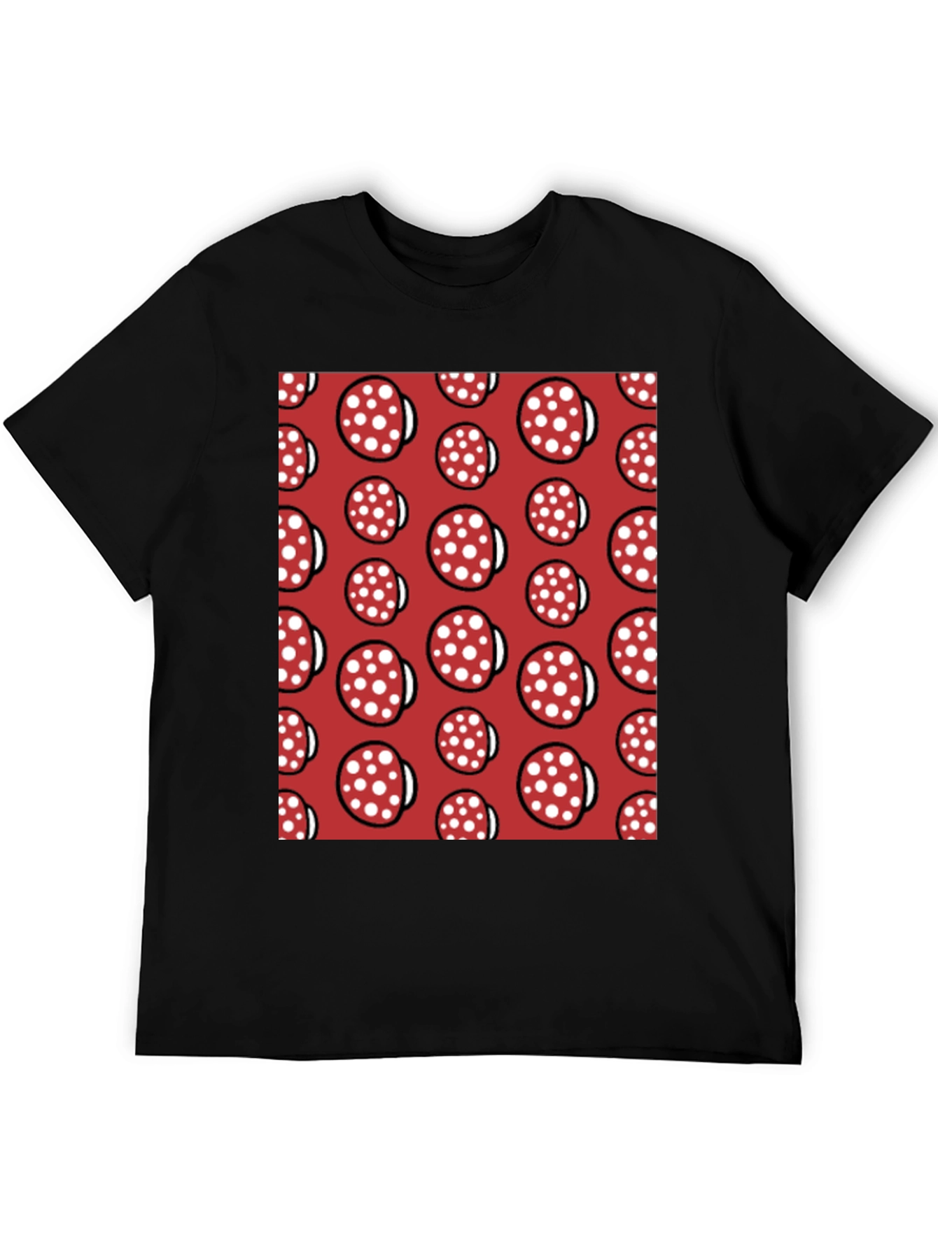 Novelty Salami Pattern Black T-Shirt