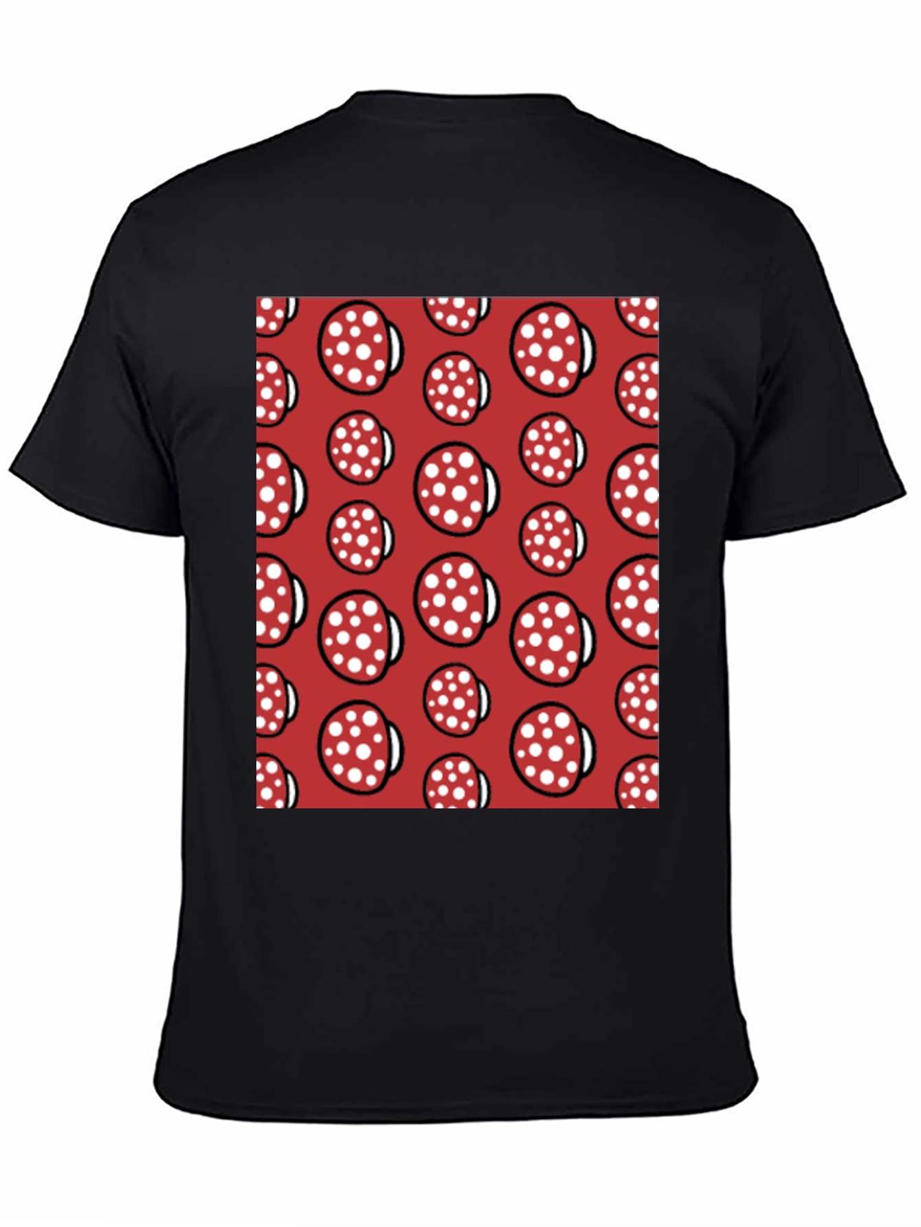 Novelty Salami Pattern Black T-Shirt