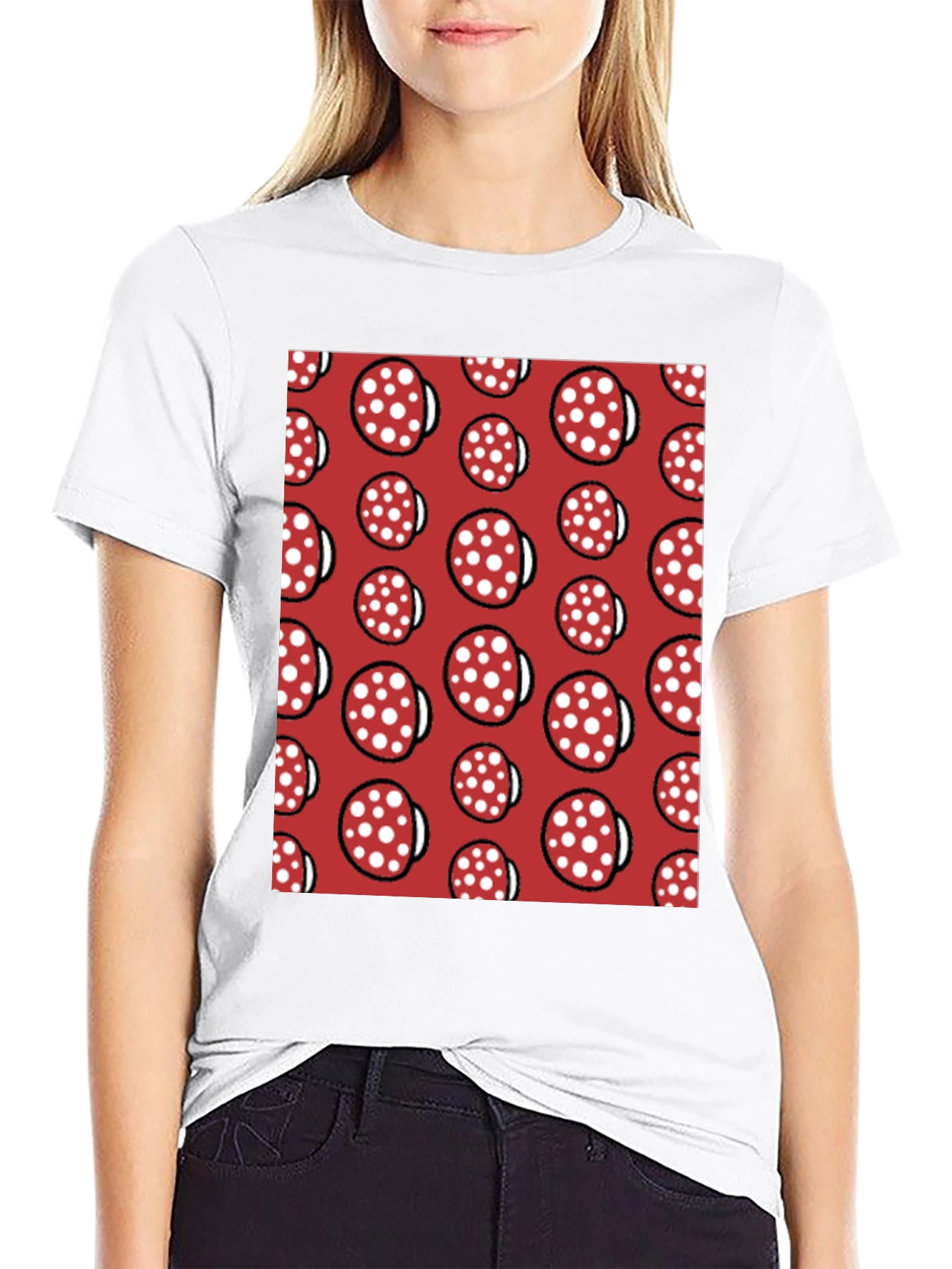Novelty Salami Pattern Black T-Shirt
