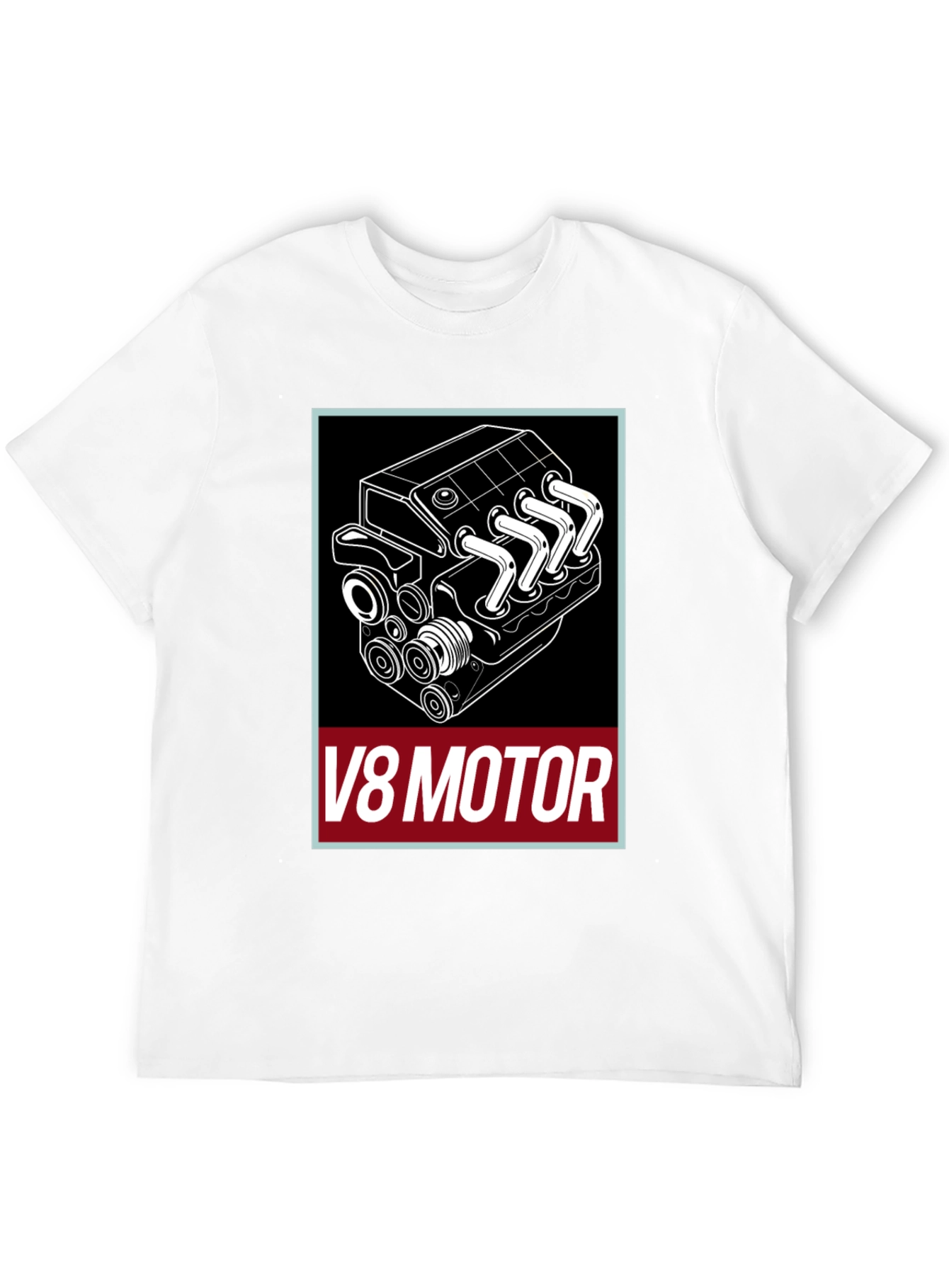 V8 Motor Graphic Tee - Black Cotton T-Shirt