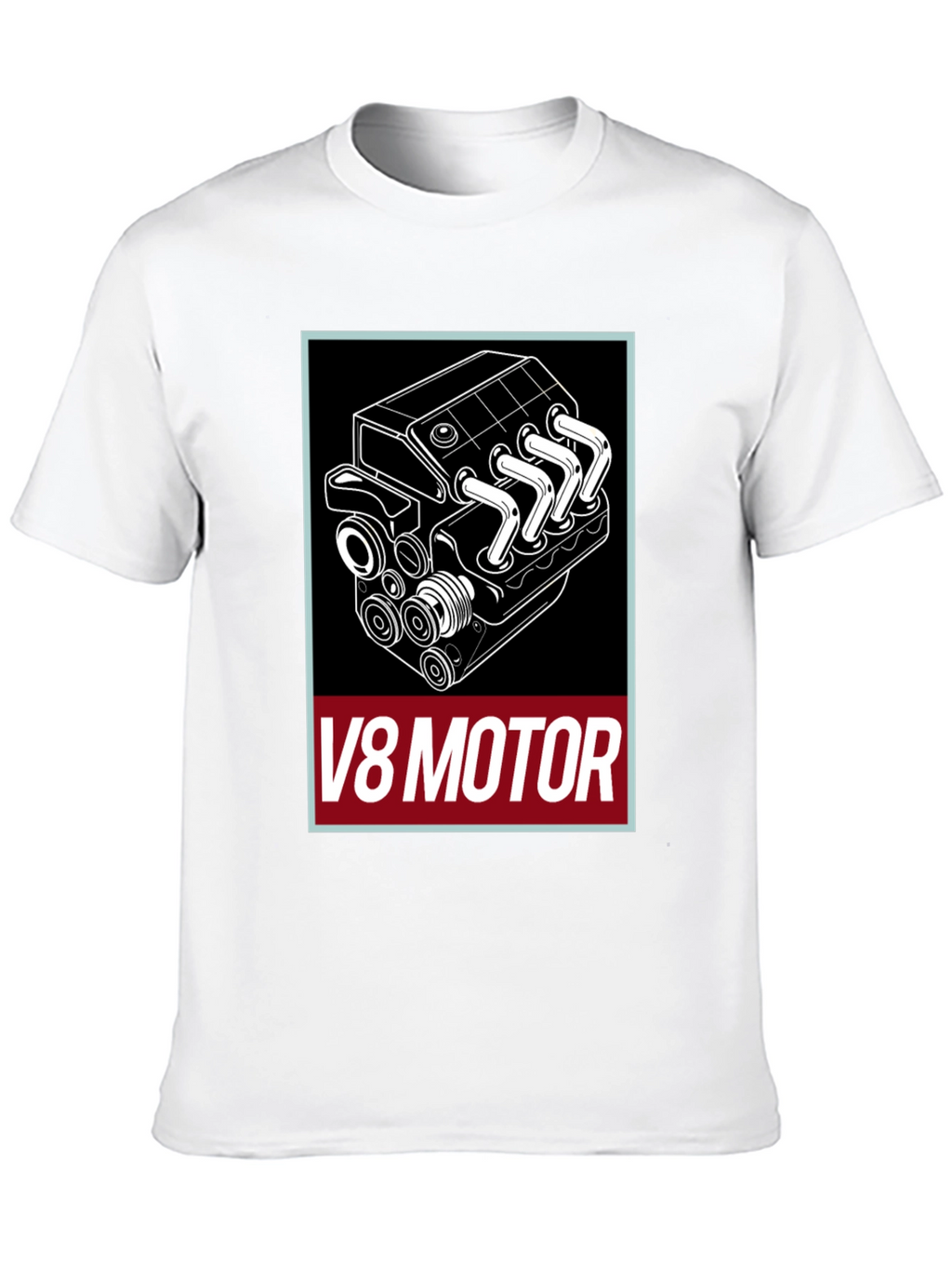 V8 Motor Graphic Tee - Black Cotton T-Shirt