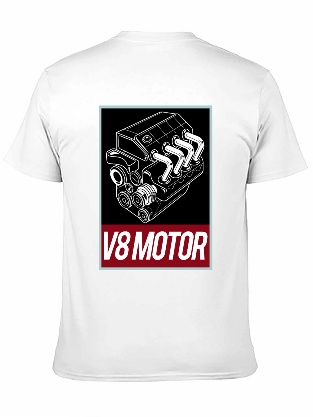 V8 Motor Graphic Tee - Black Cotton T-Shirt