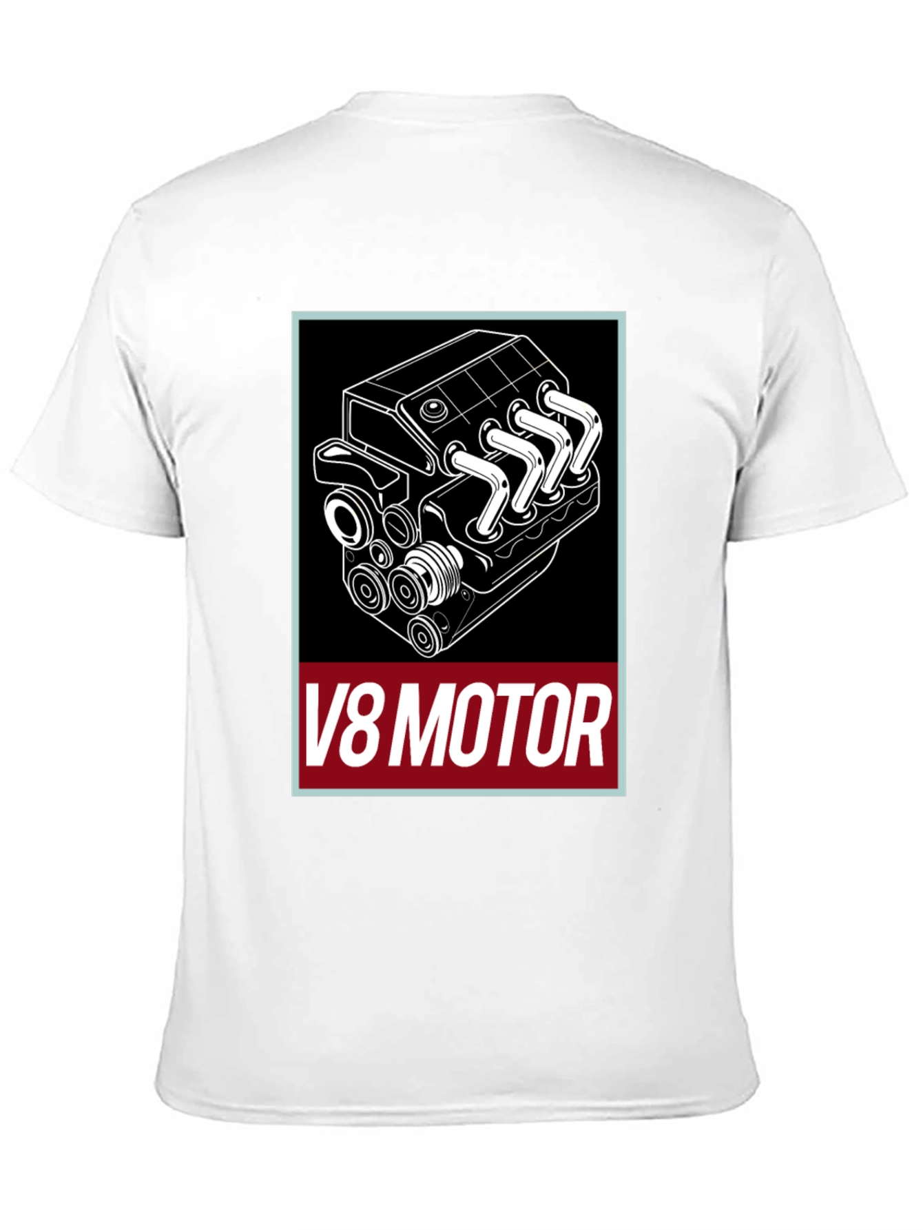 V8 Motor Graphic Tee - Black Cotton T-Shirt