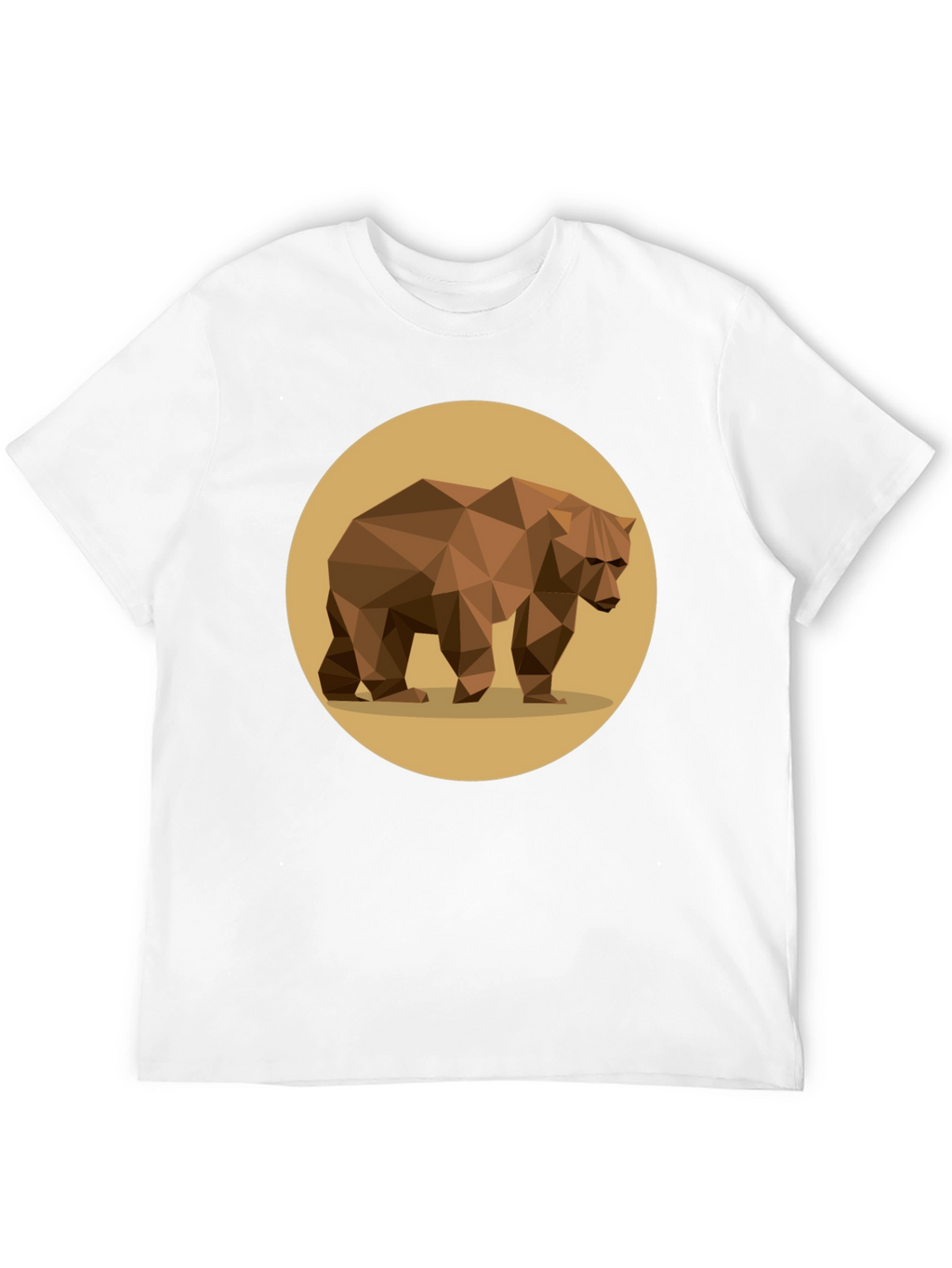Geometric Bear Graphic Tee - Stylish Mens Black T-Shirt