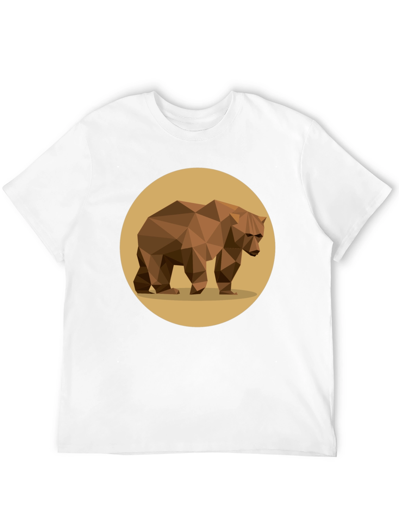 Geometric Bear Graphic Tee - Stylish Mens Black T-Shirt