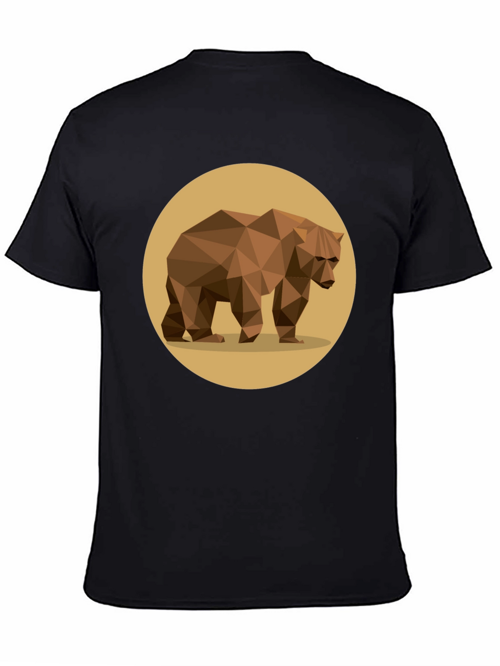 Geometric Bear Graphic Tee - Stylish Mens Black T-Shirt