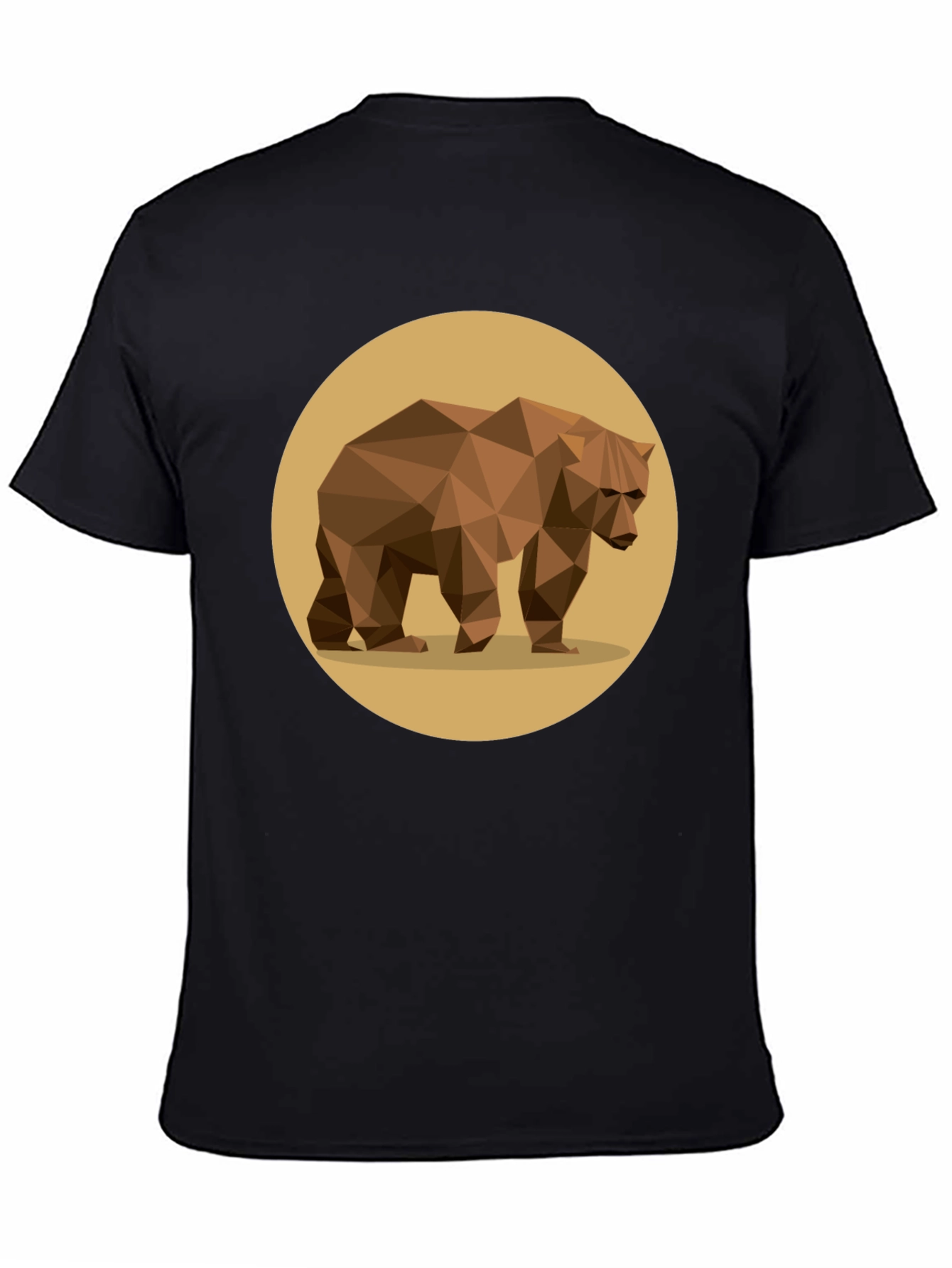 Geometric Bear Graphic Tee - Stylish Mens Black T-Shirt