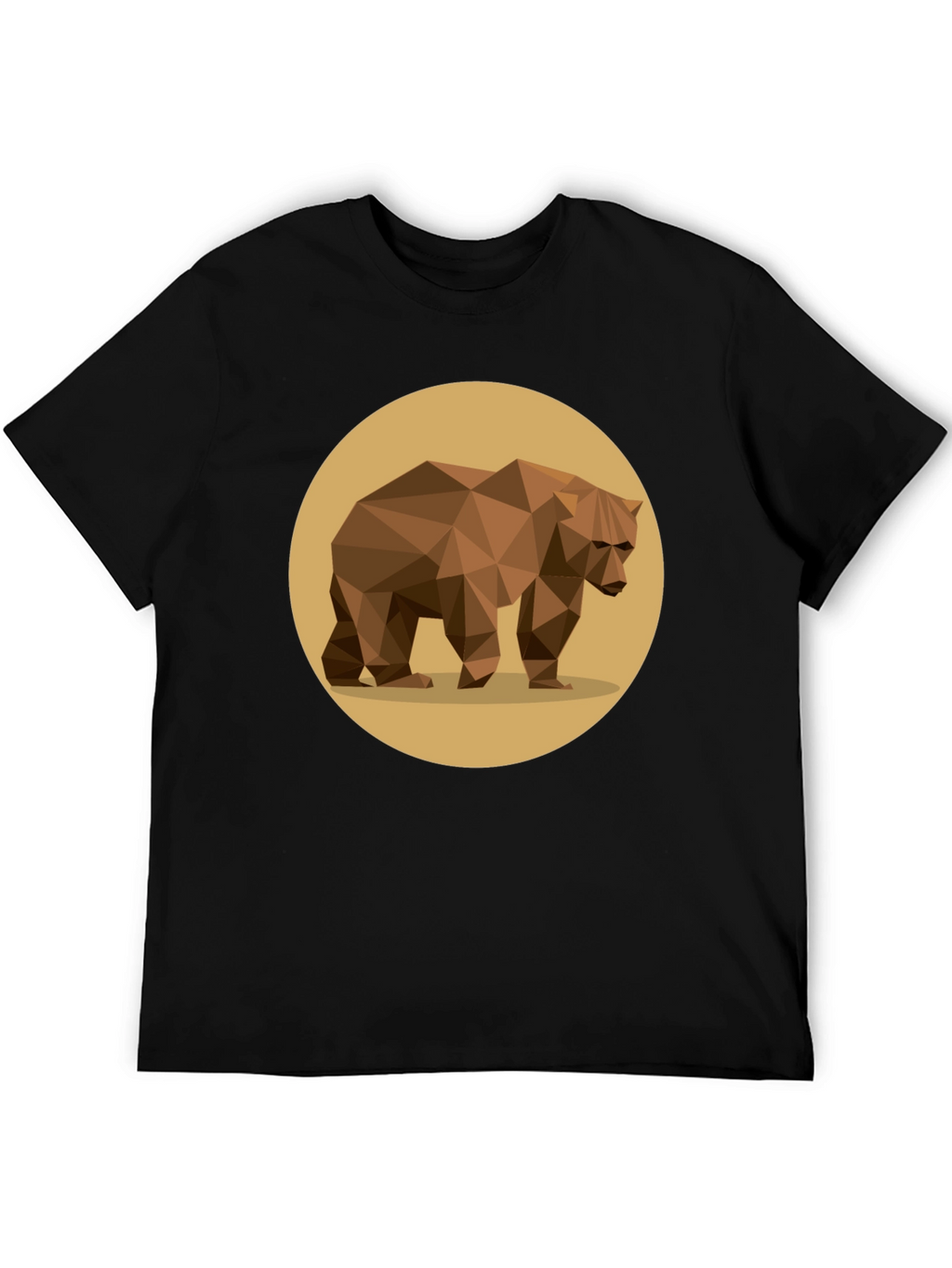 Geometric Bear Graphic Tee - Stylish Mens Black T-Shirt
